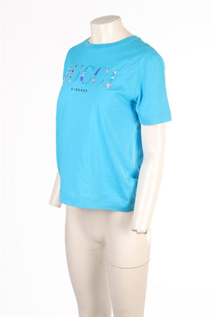 EMILIO PUCCI BLUE COTTON T-SHIRT MEDIUM