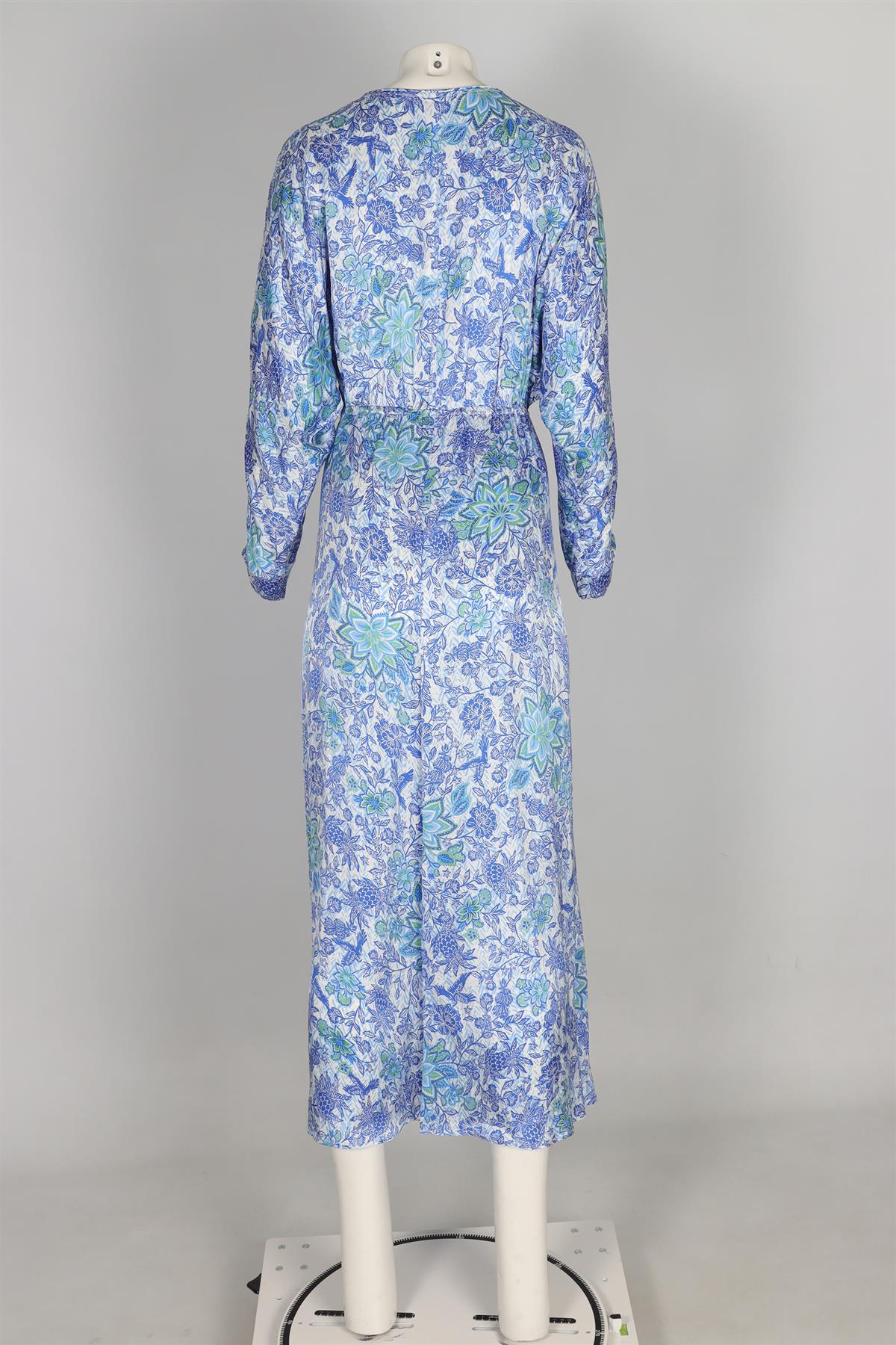 POUPETTE ST BARTH BLUE SATIN MAXI DRESS MEDIUM