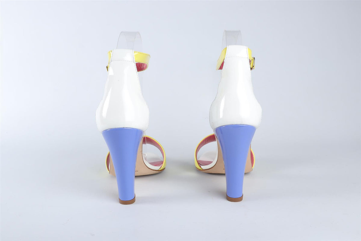 MANOLO BLAHNIK MULTI PATENT LEATHER SANDALS EU 36 UK 3 US 6