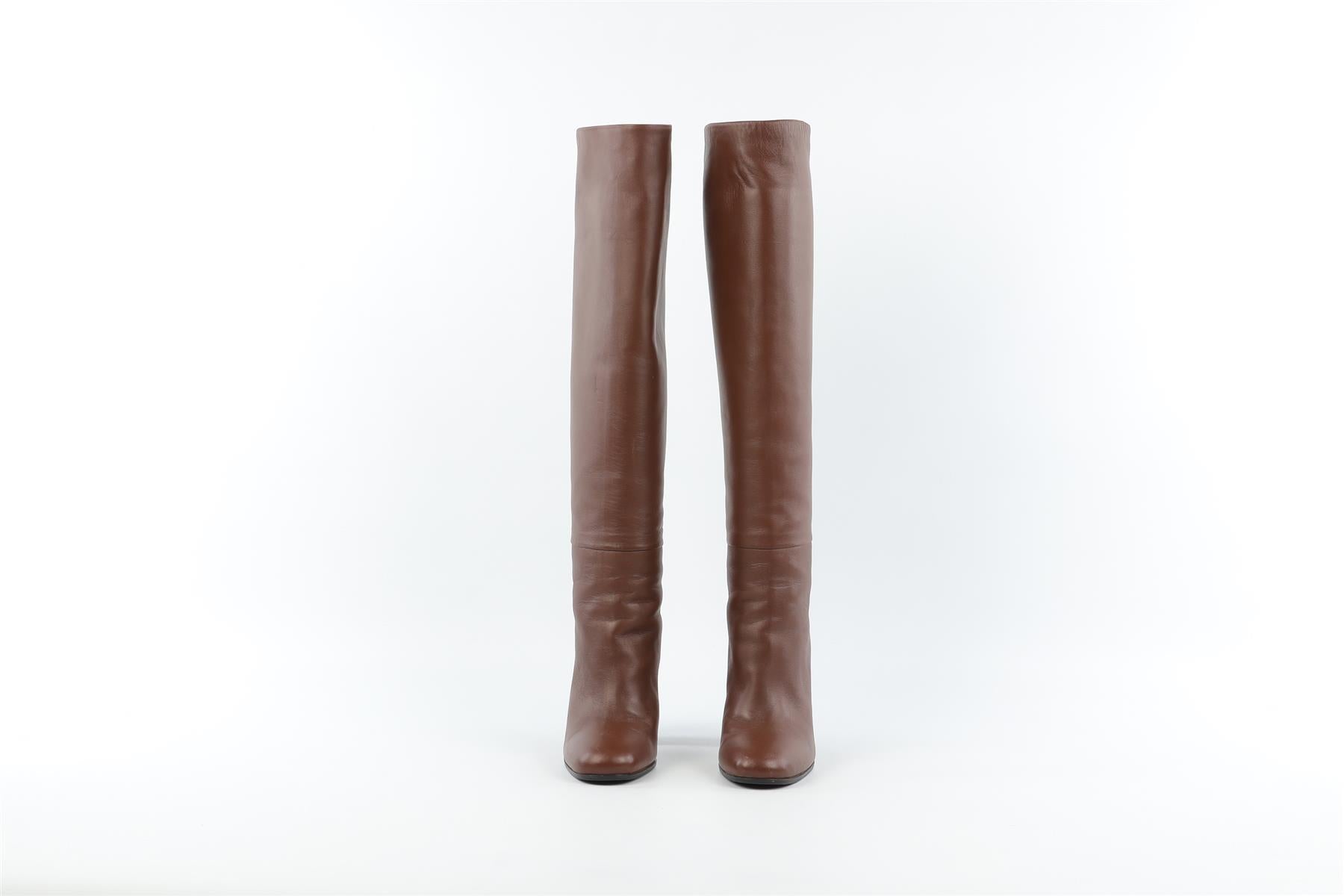 FABIANA FILIPPI BROWN LEATHER KNEE HIGH BOOTS EU 38 UK 5 US 8