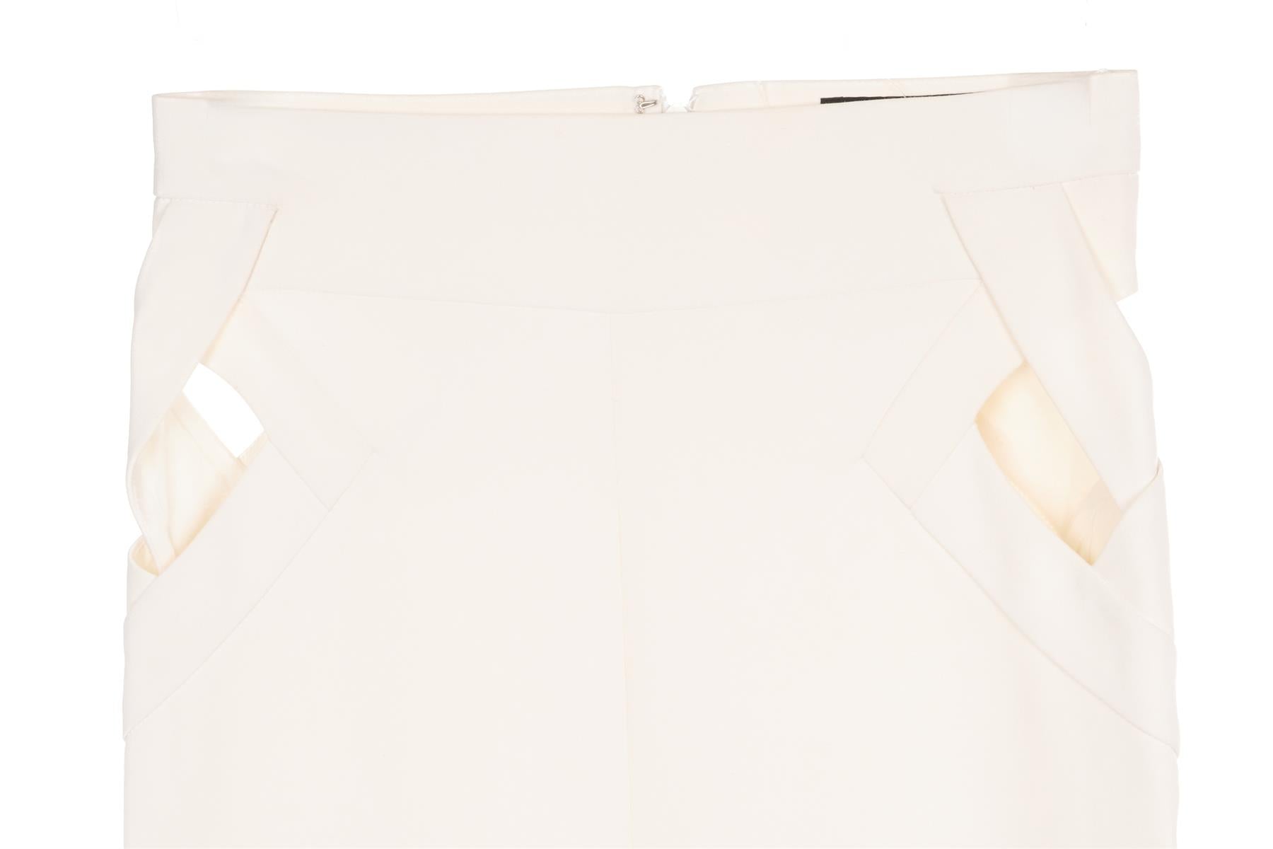 GUCCI IVORY VINTAGE COTTON SKINNY PANTS IT 36 UK 4