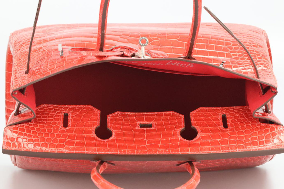 HERMÈS 2011 BIRKIN 35CM SHINY POROSUS CROCODILE LEATHER BAG
