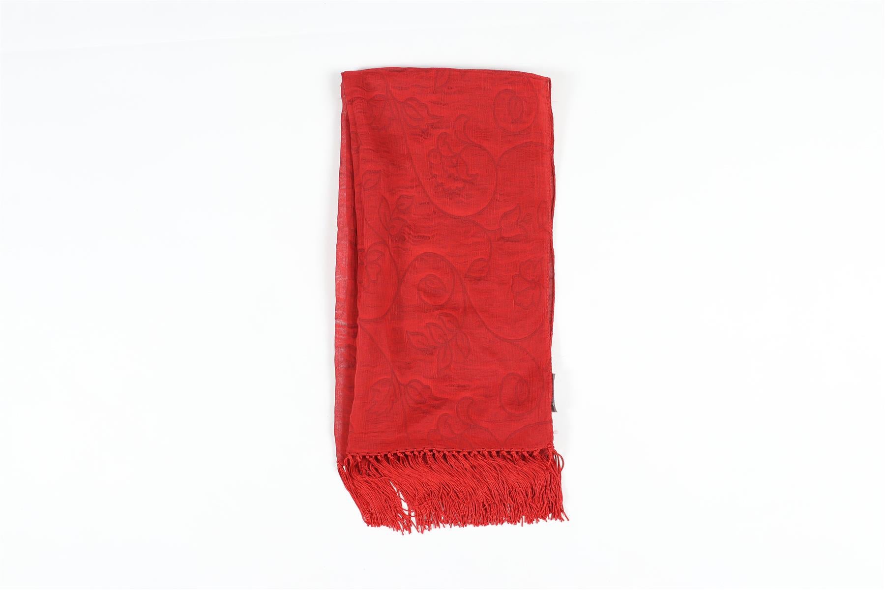 MAX MARA RED VINTAGE SILK SCARF