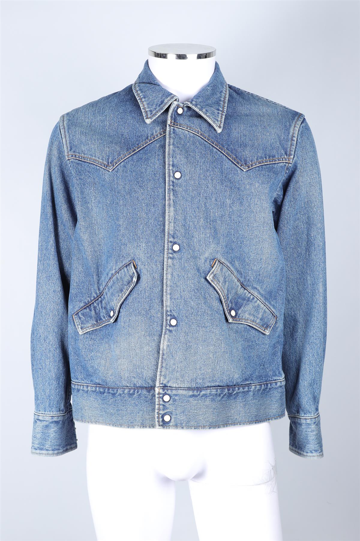 THE LETTERS BLUE MEN'S DENIM JACKET MEDIUM