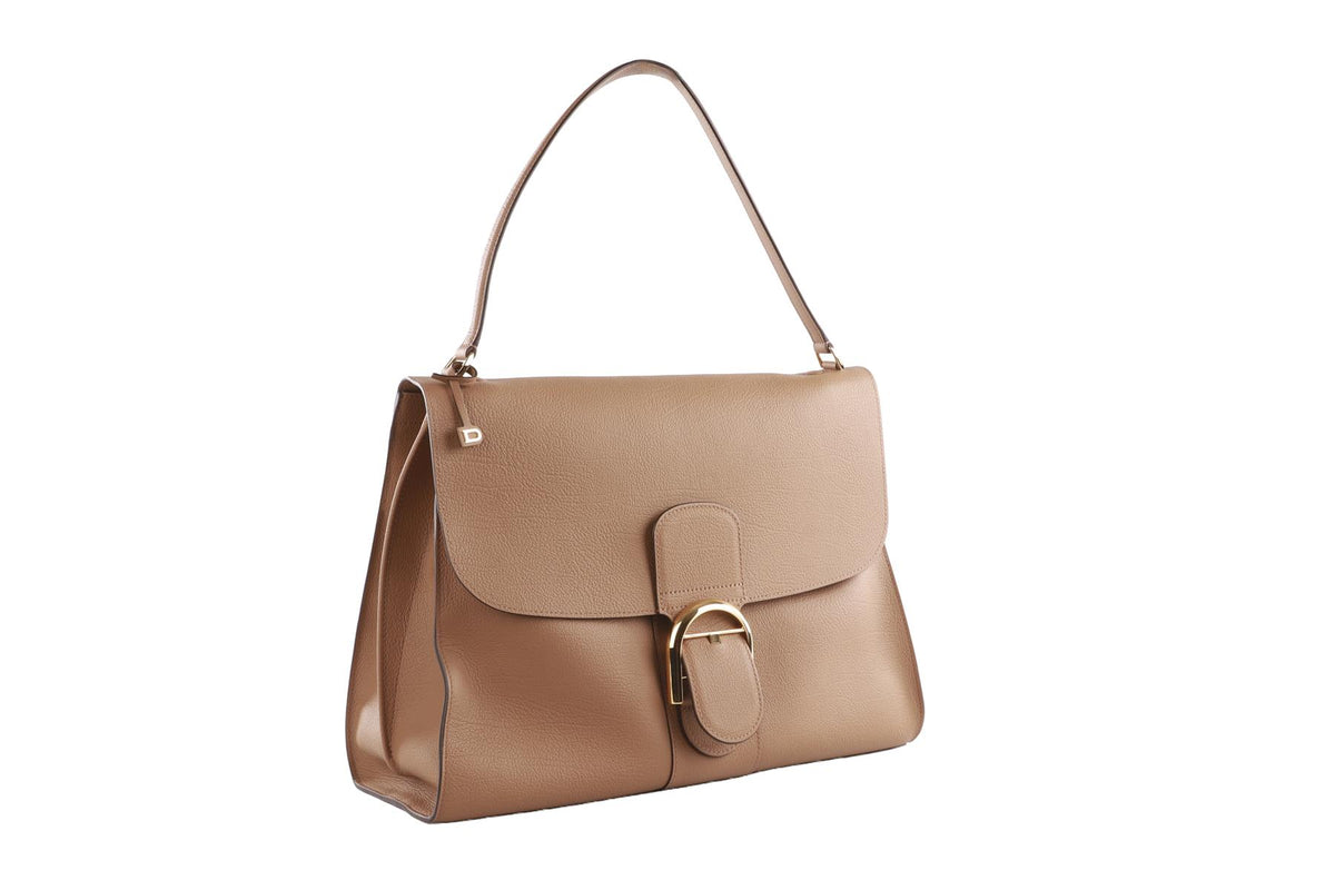 DELVAUX TAN BRILLIANT TEMPO MM LEATHER SHOULDER BAG