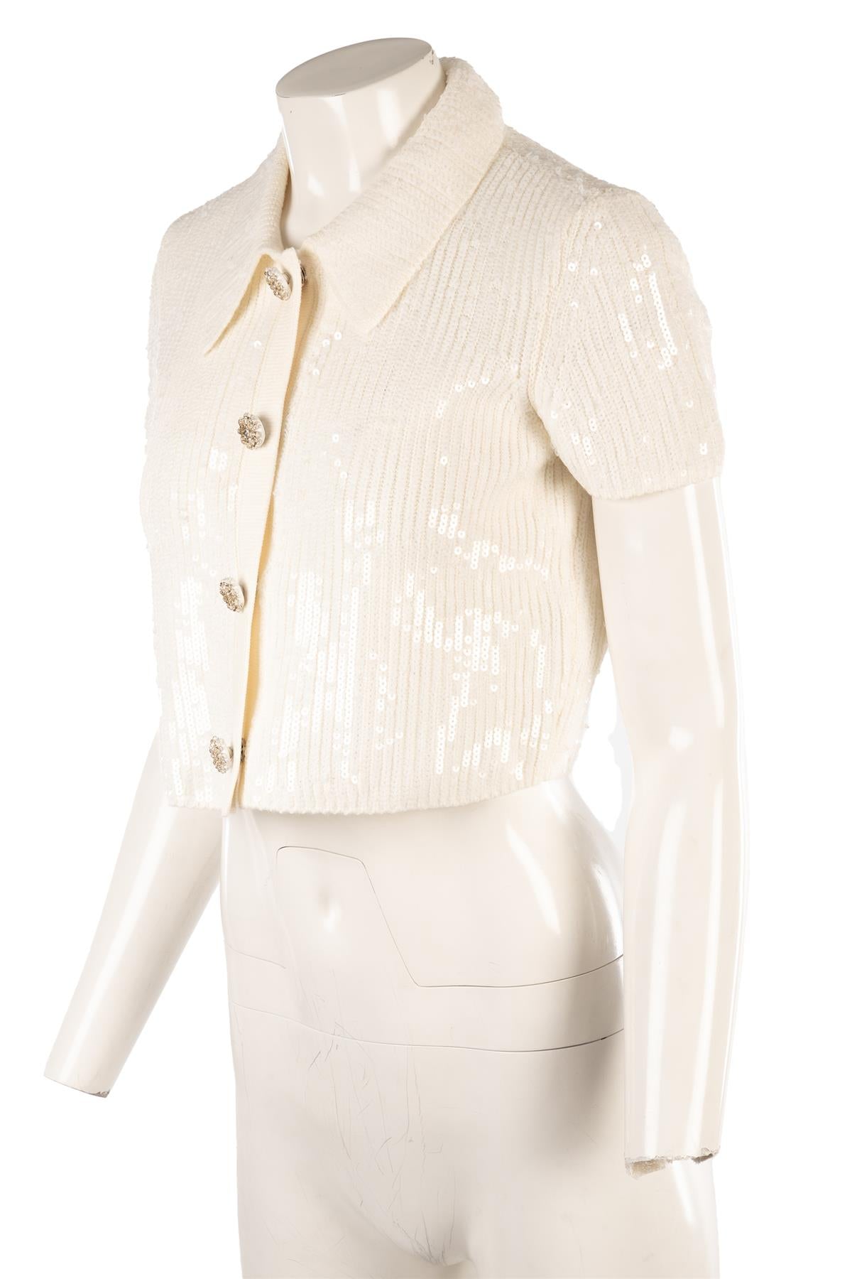 SELF-PORTRAIT WHITE SEQUIN TOP SMALL
