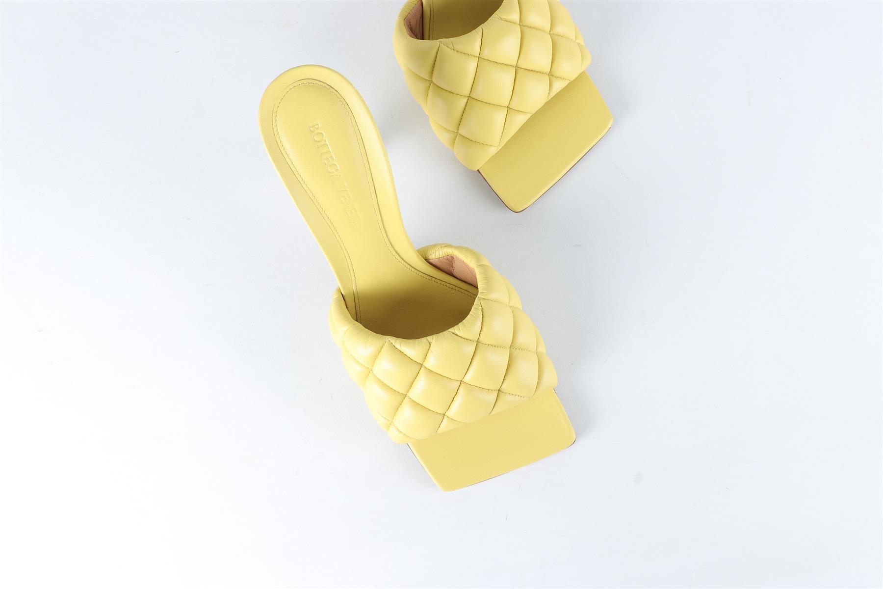 BOTTEGA VENETA YELLOW LEATHER MULES EU 38 UK 5 US 8