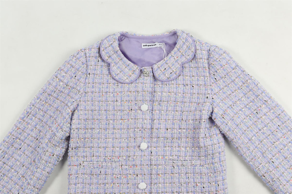 SELF-PORTRAIT PURPLE KIDS GIRLS TWEED JACKET 10-12 YEARS