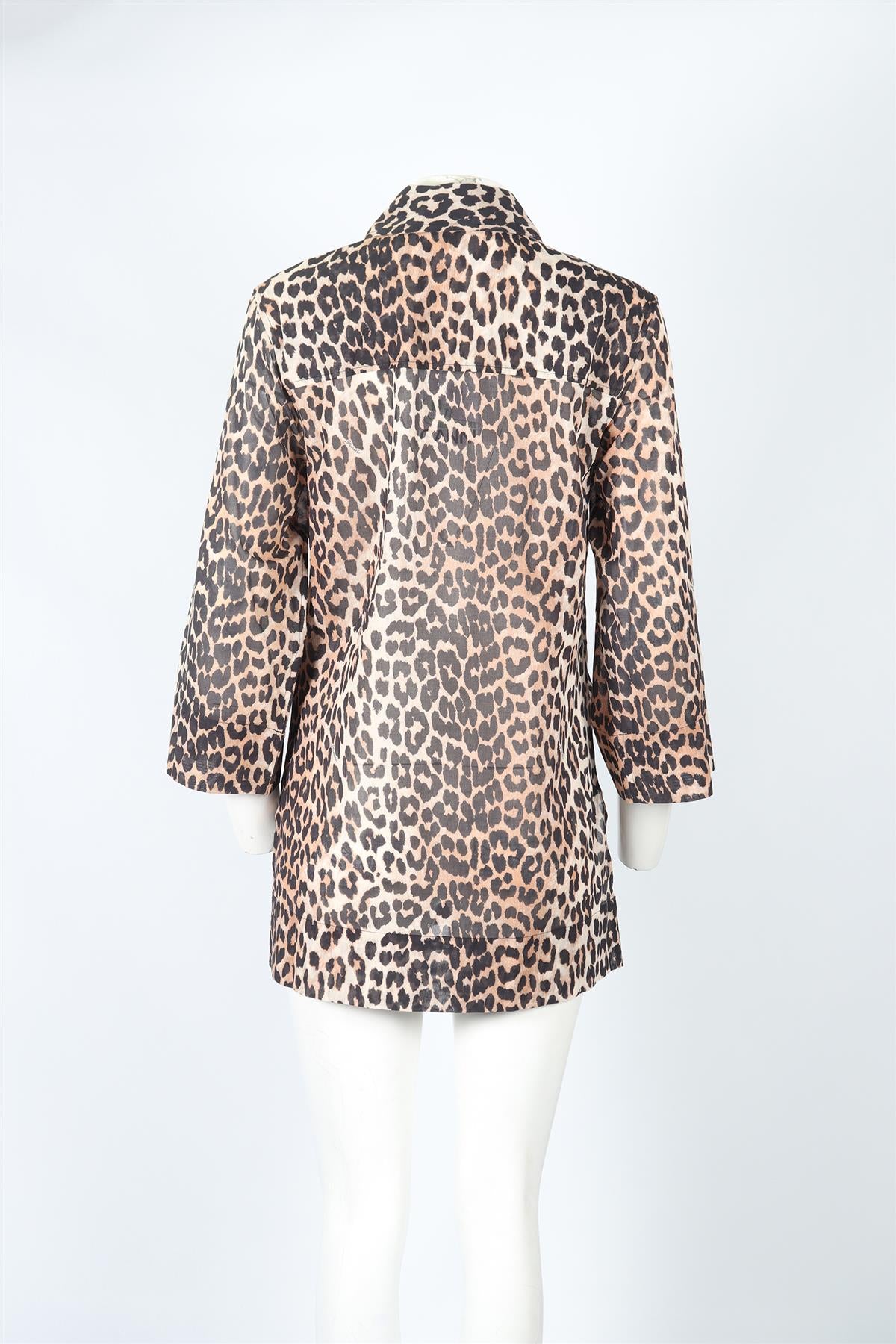 GANNI LEOPARD PRINT COTTON SHIRT DE 36 UK 10