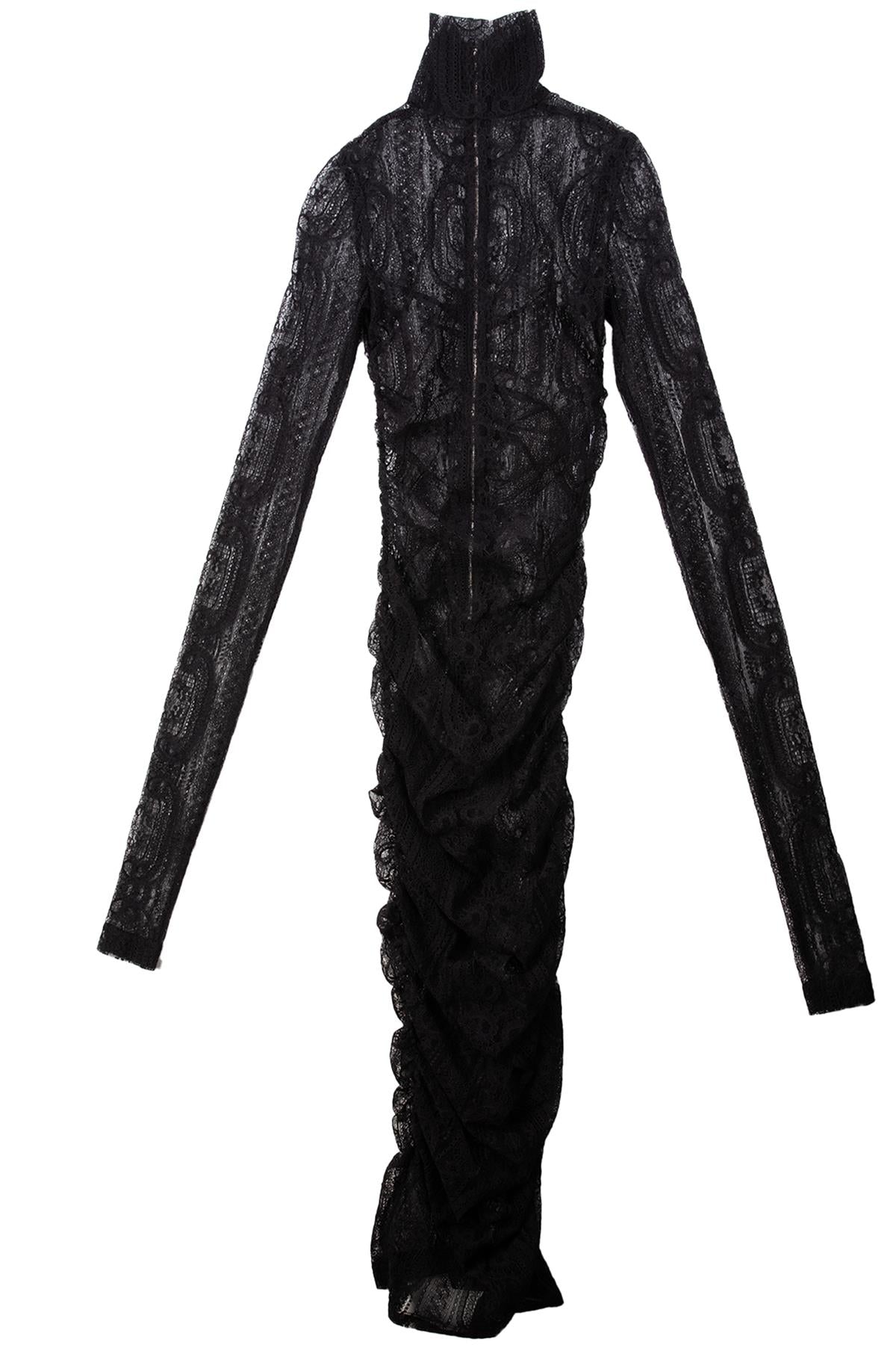 DOLCE & GABBANA BLACK LACE MAXI DRESS IT 38 UK 6