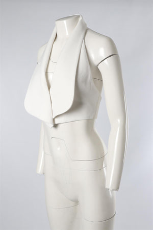 MÔNOT WHITE CREPE TOP IT 40 UK 8