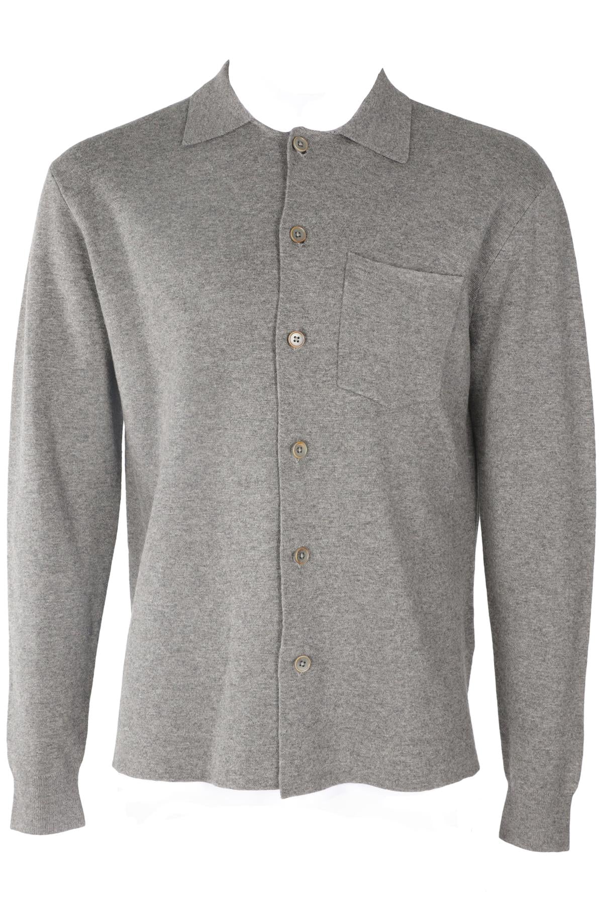 SIRPLUS GREY MEN'S WOOL CARDIGAN SMALL