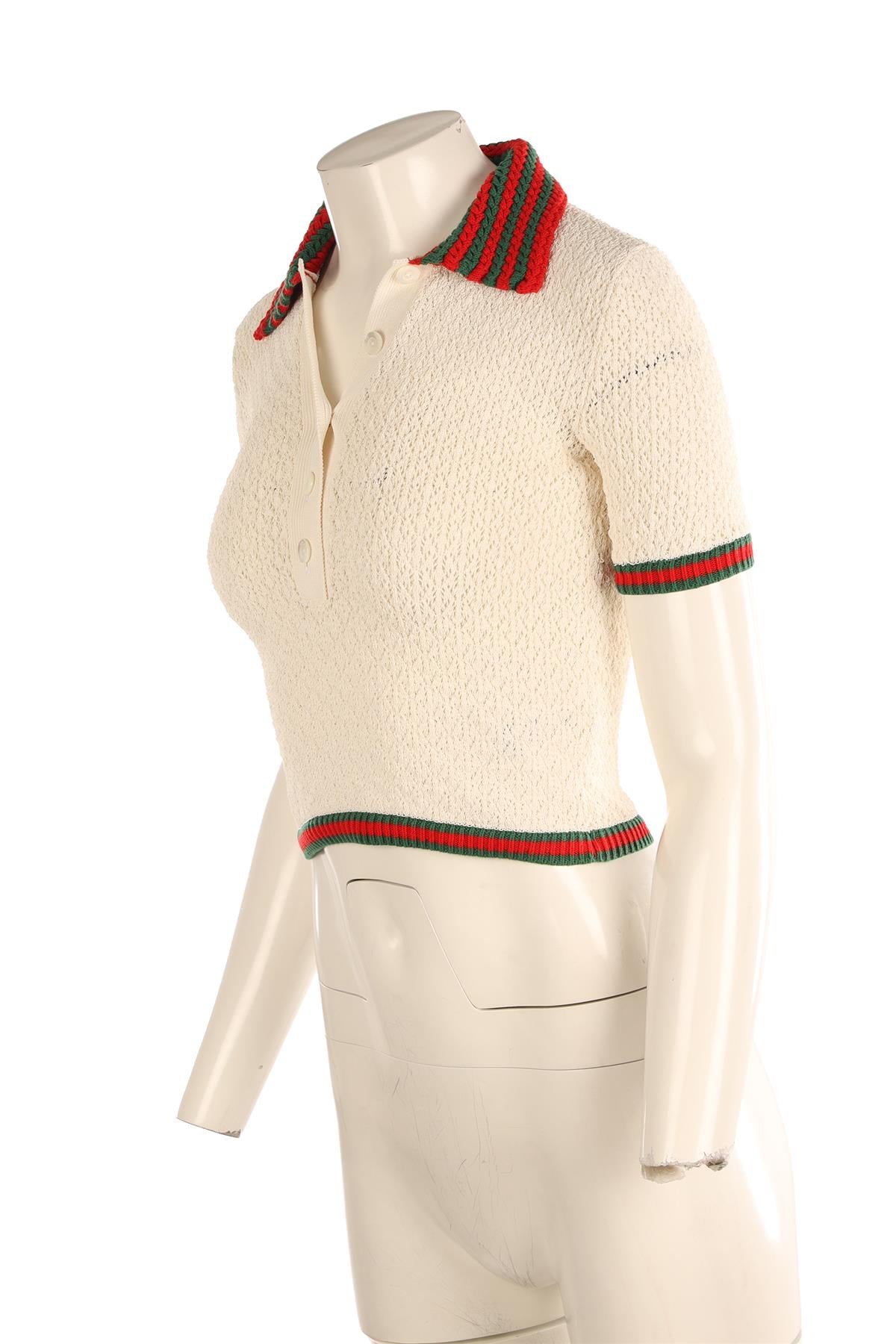 GUCCI CREAM KNIT TOP XSMALL