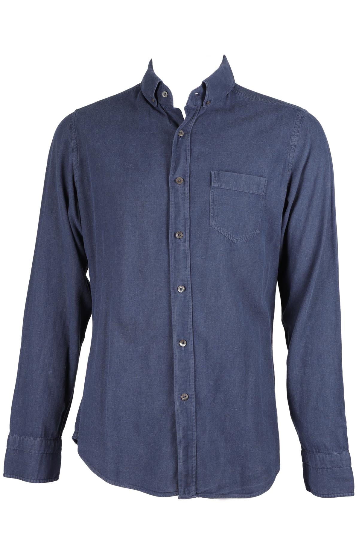TOM FORD NAVY MEN'S COTTON SHIRT EU 40 UK 40
