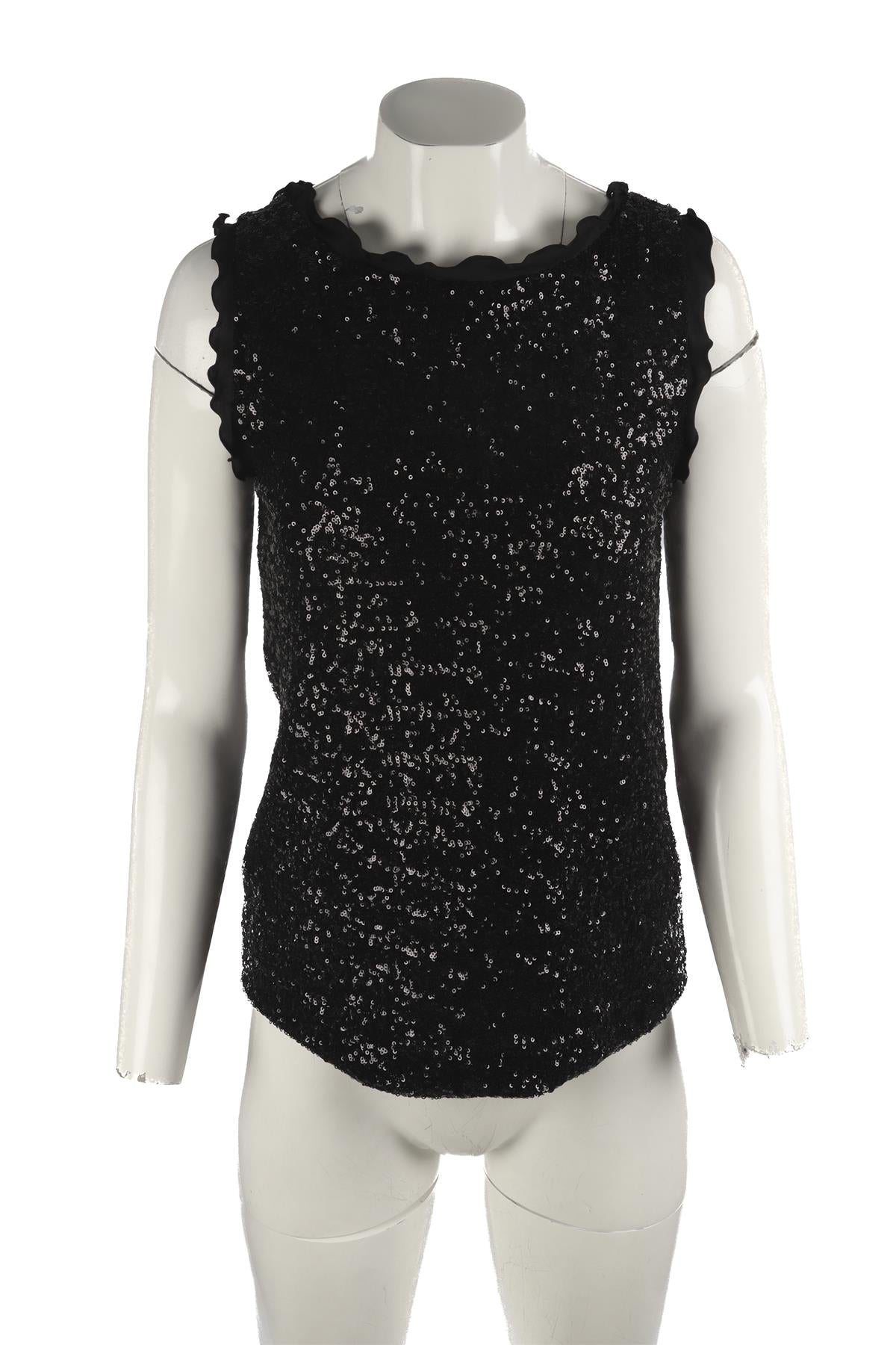 MOSCHINO CHEAP AND CHIC BLACK SEQUIN TOP IT 42 UK 10