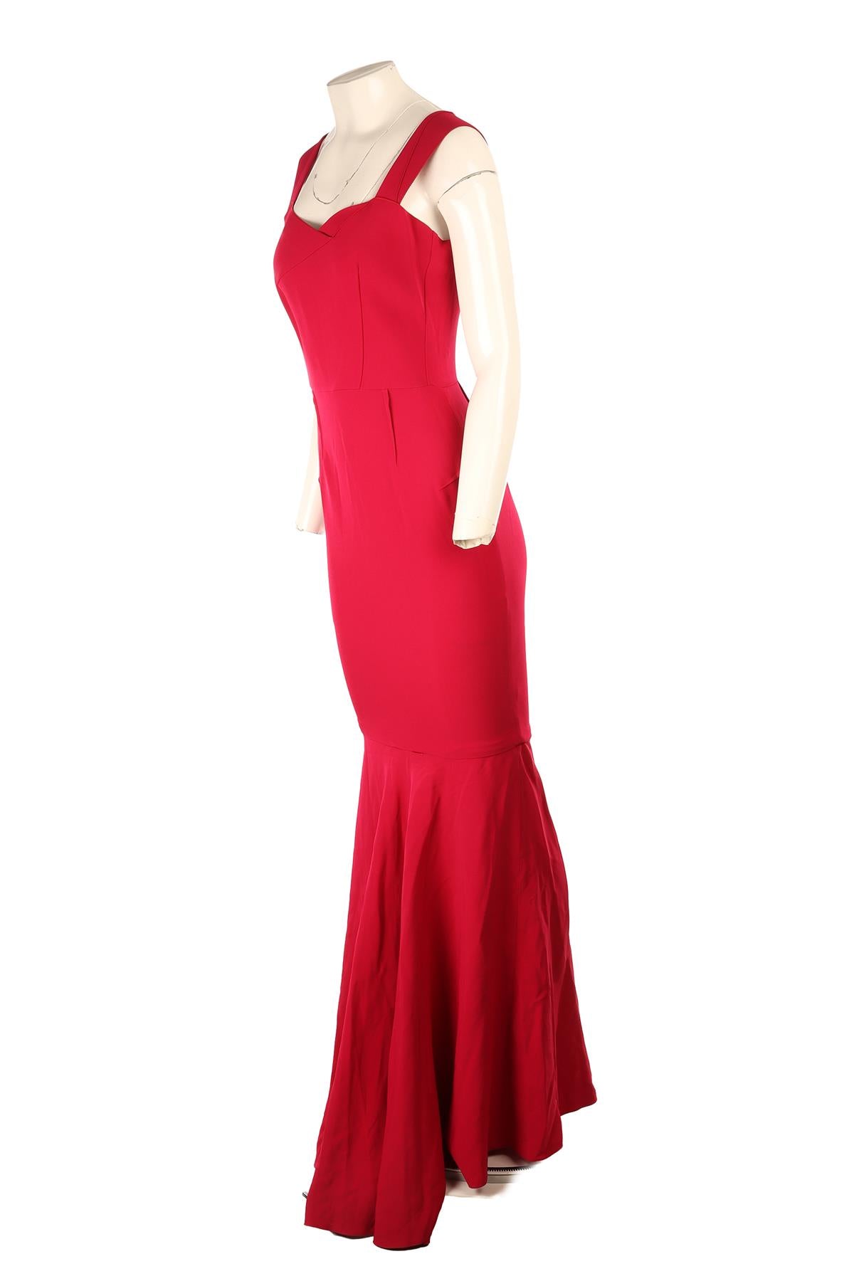 ROLAND MOURET ORPHEUS PINK CREPE MAXI DRESS UK 10