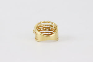 SHAY 18K YELLOW GOLD AND OPEN MIXED DIAMOND RING 16 MM