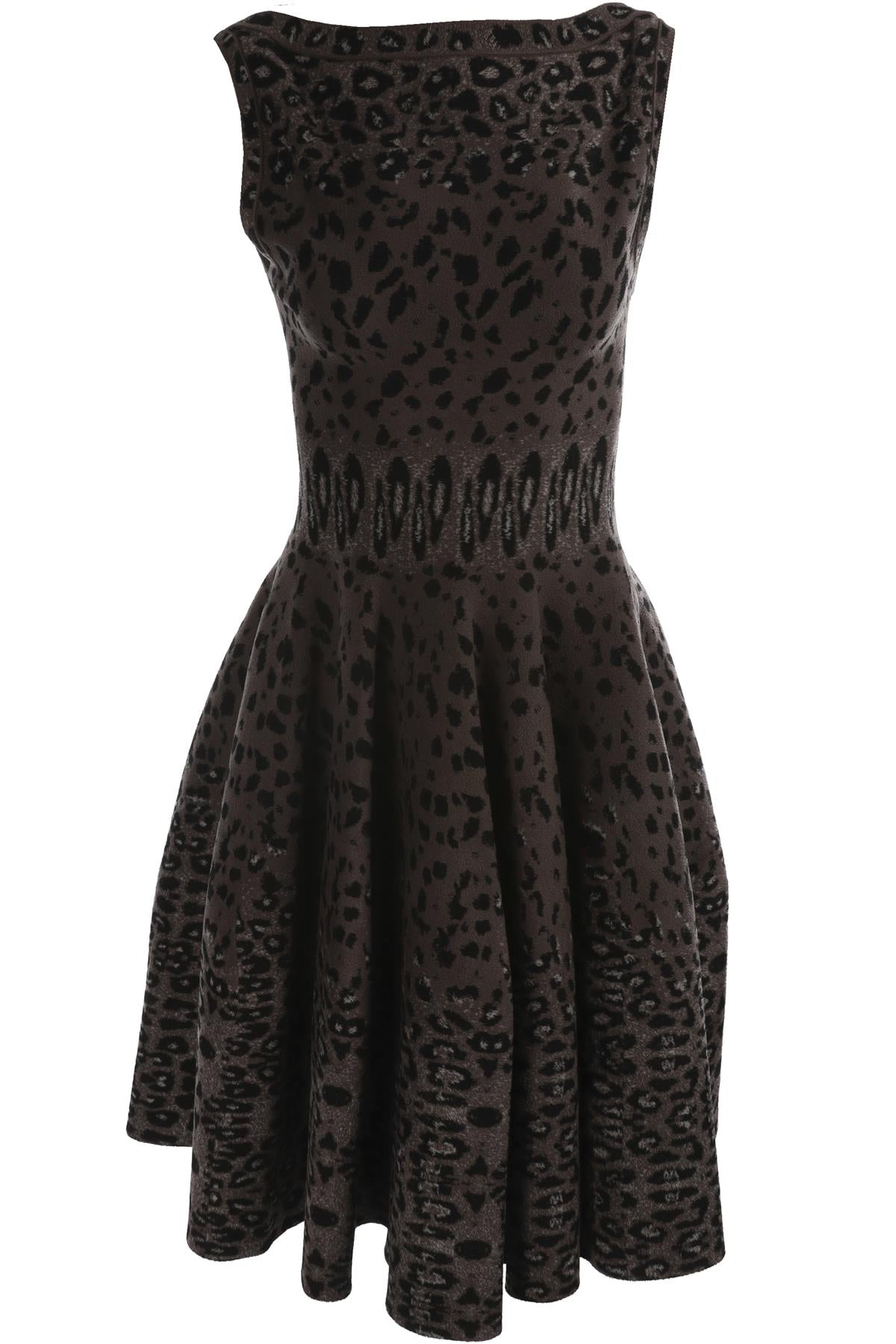 ALAÏA GREY KNIT MIDI DRESS FR 42 UK 14