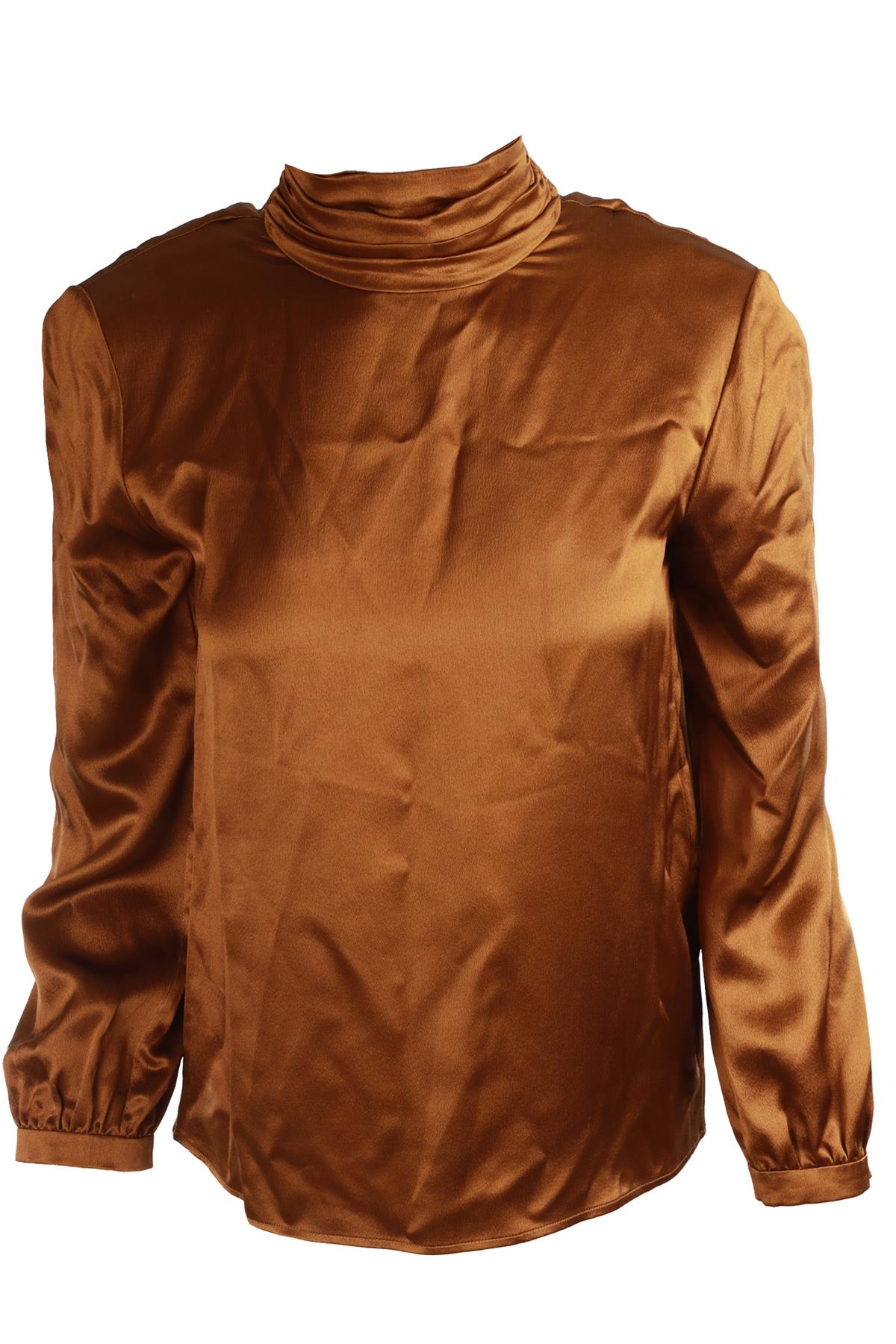 SAINT LAURENT GOLD SILK TOP FR 36 UK 8