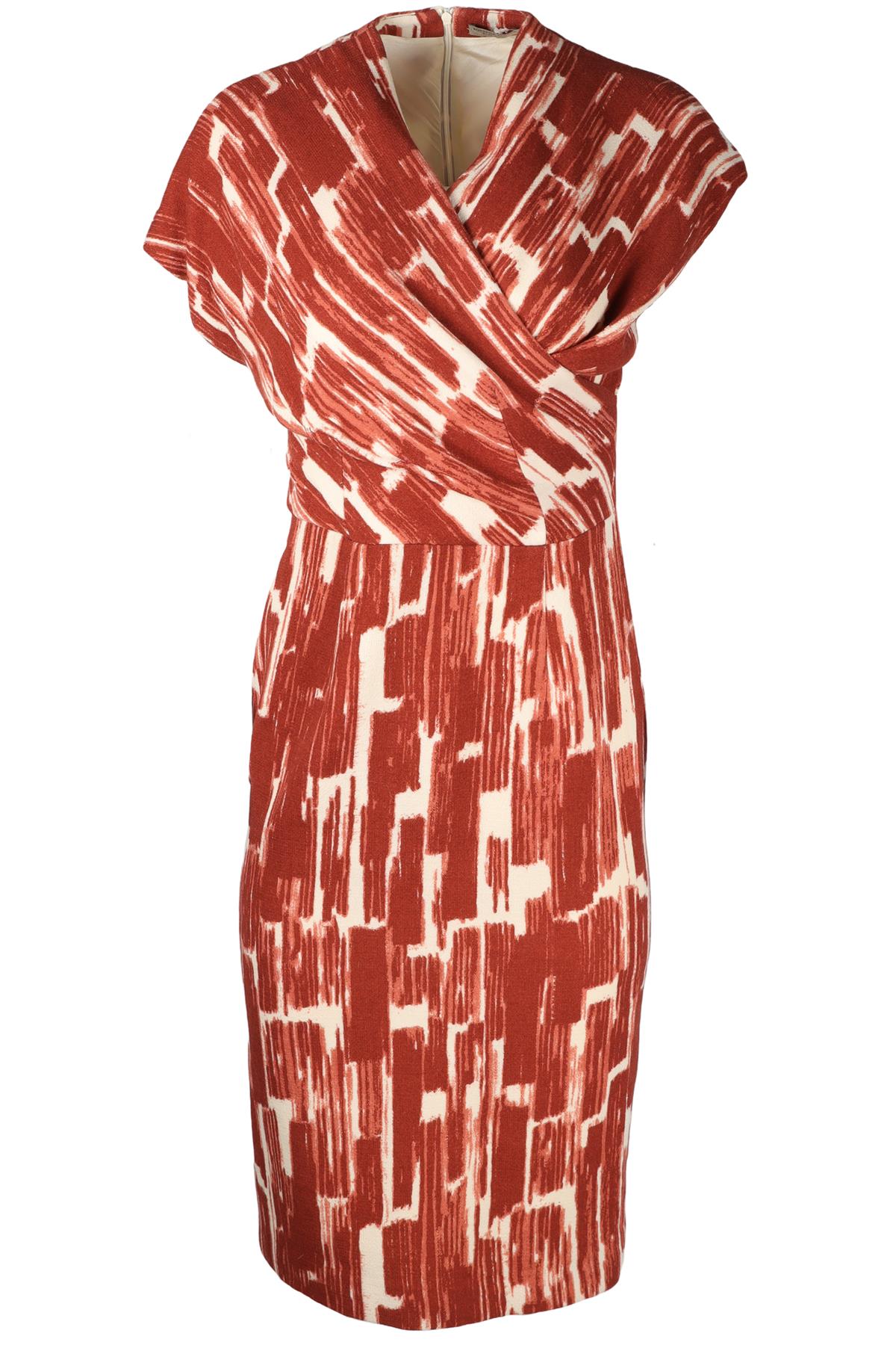 BOTTEGA VENETA RED WOOL MIDI DRESS IT 40 UK 8
