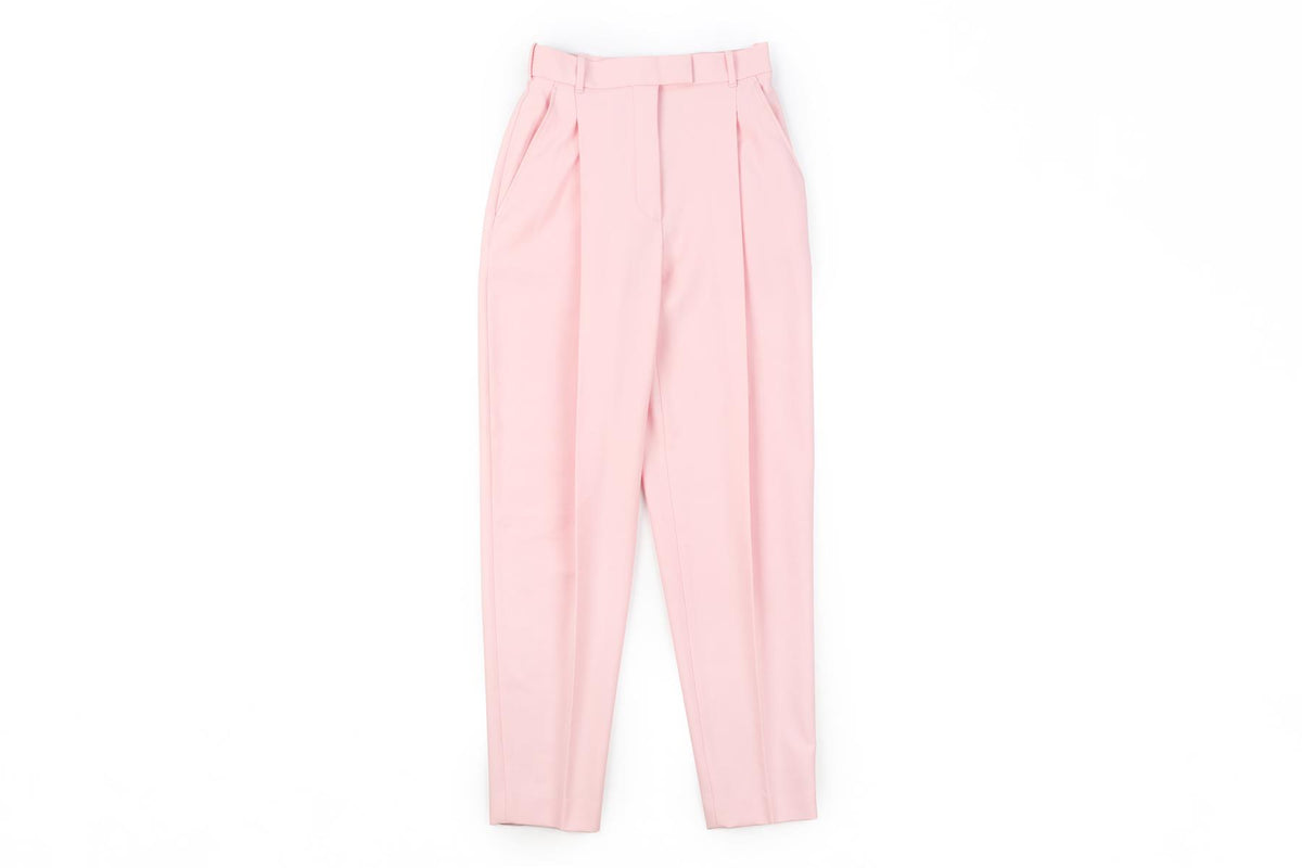 ALEXANDER MCQUEEN PINK WOOL STRAIGHT LEG PANTS IT 38 UK 6