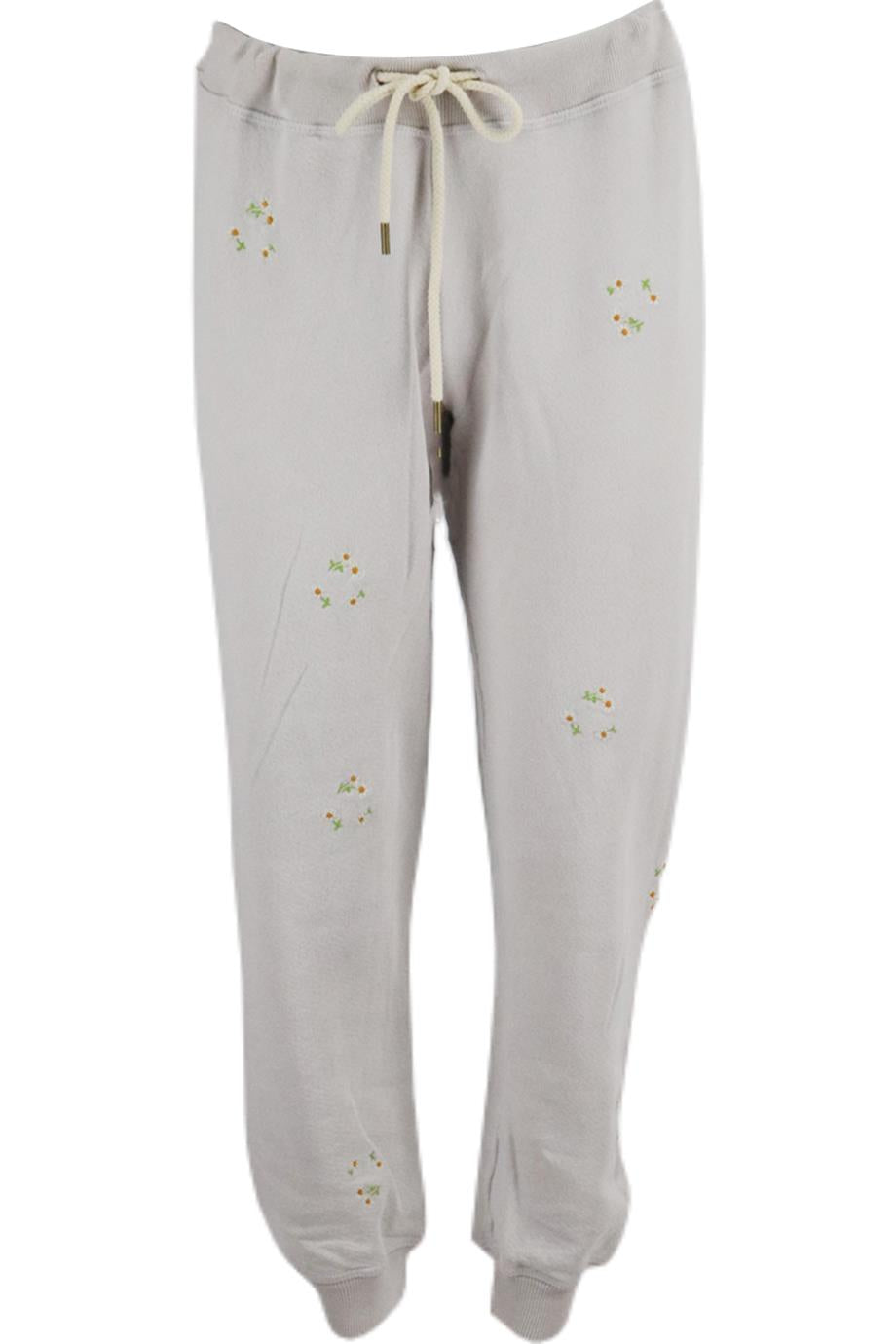 THE GREAT EMBROIDERED COTTON JERSEY TRACK PANTS UK 10
