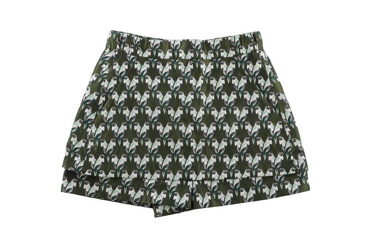 MAJE GREEN JACQUARD SKIRT FR 34 UK 6