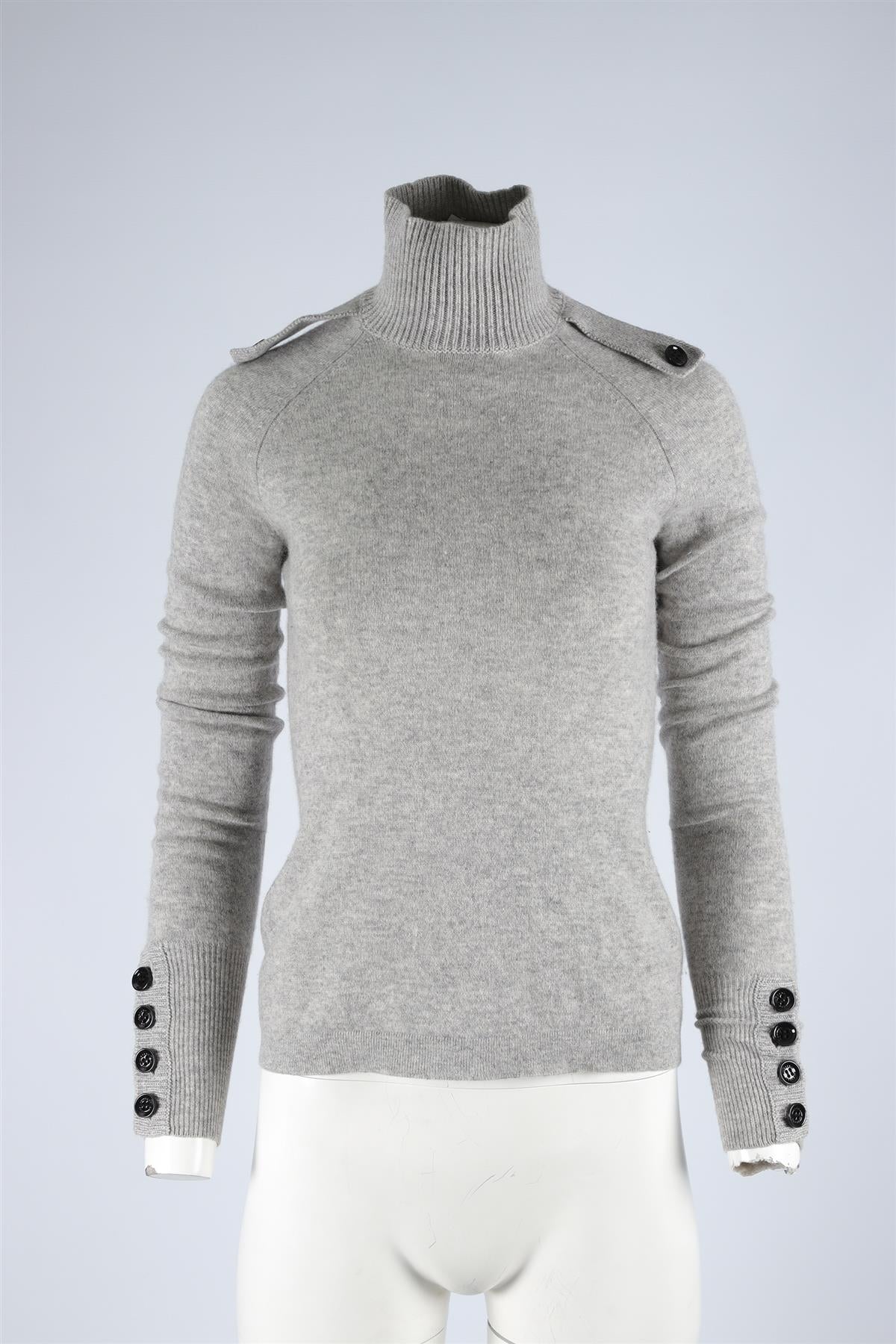 BURBERRY GREY CASHMERE SWEATER XSMALL