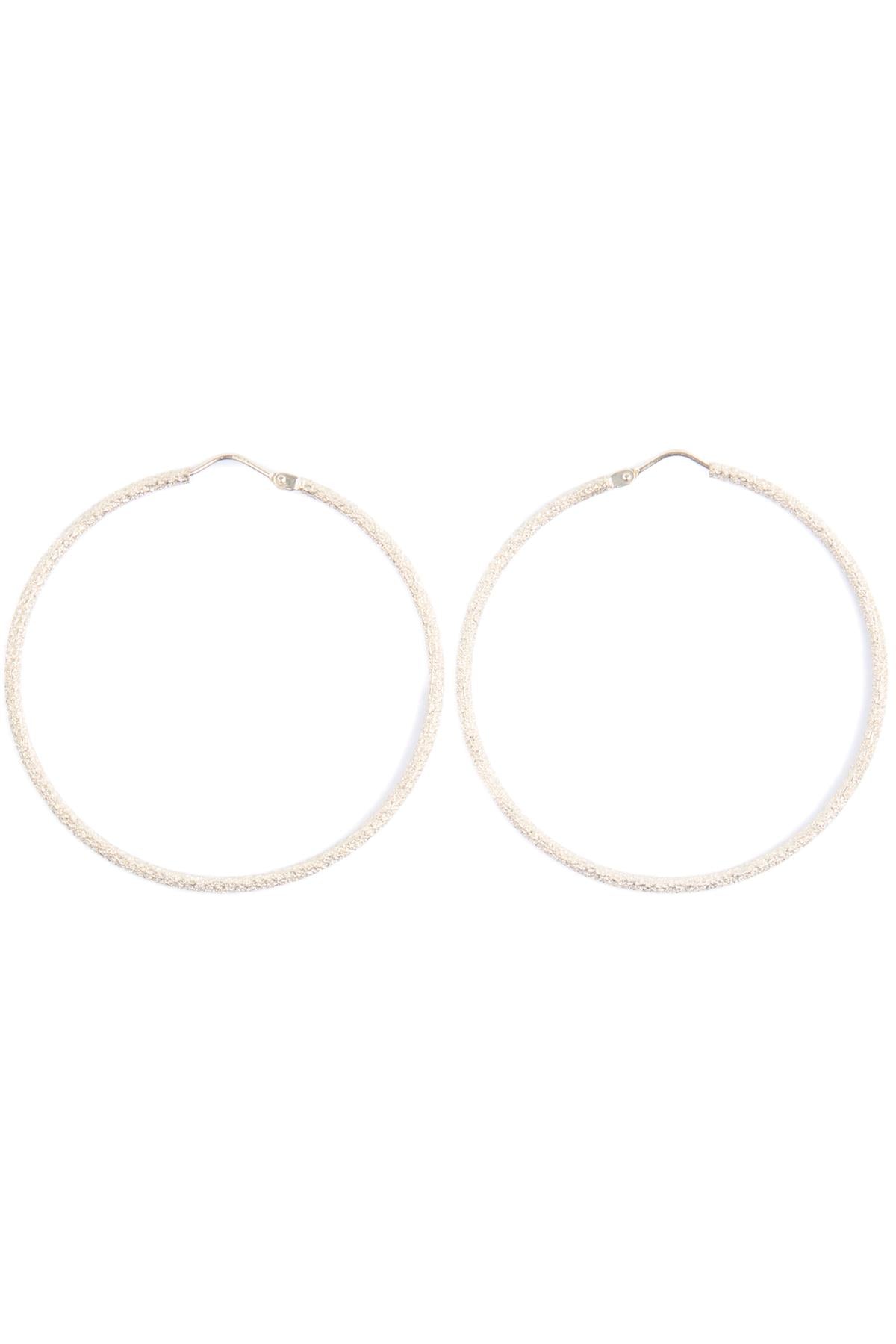18K WHITE GOLD HOOP EARRINGS