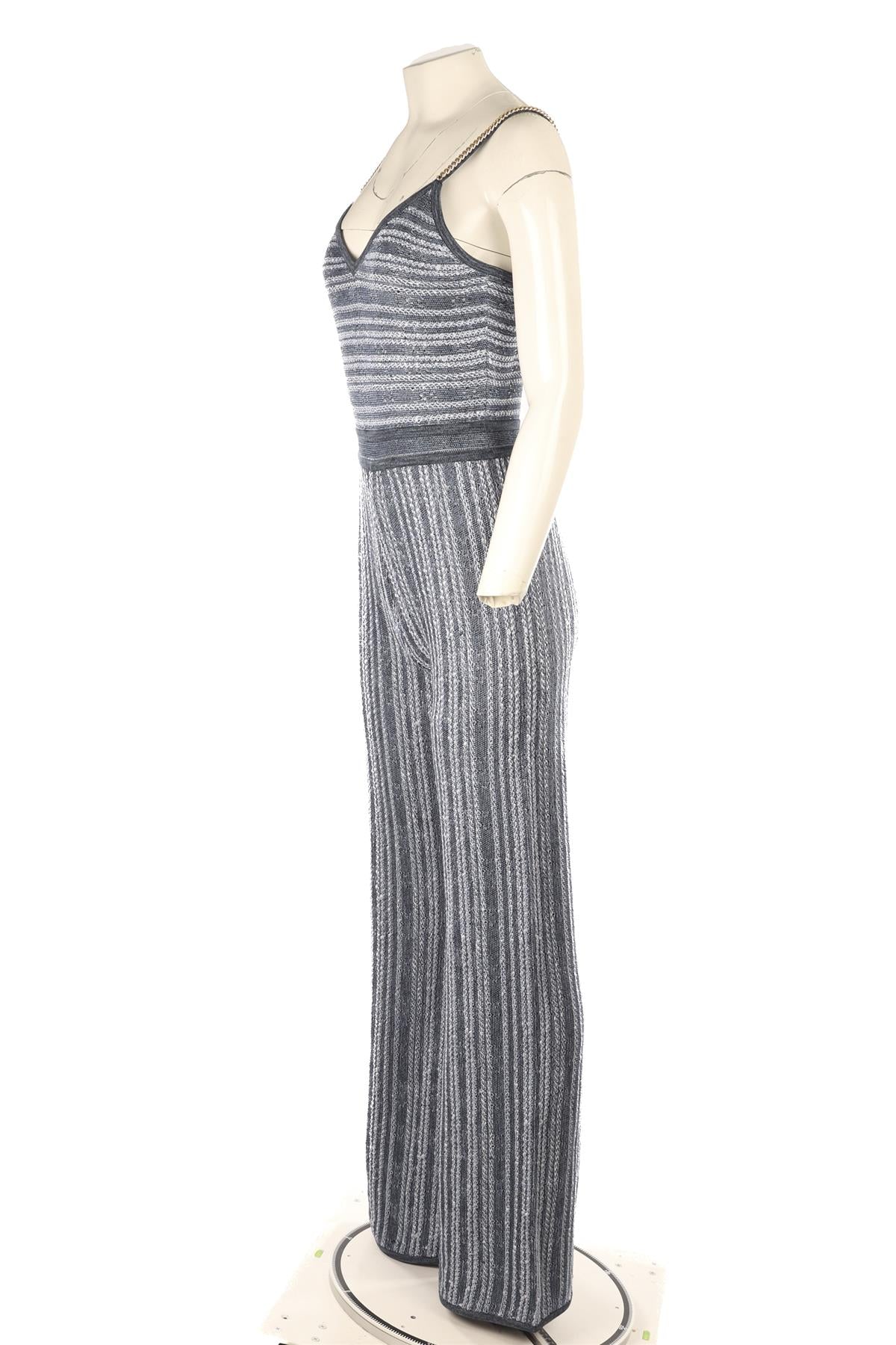 BALMAIN BLUE KNIT JUMPSUIT FR 40 UK 12