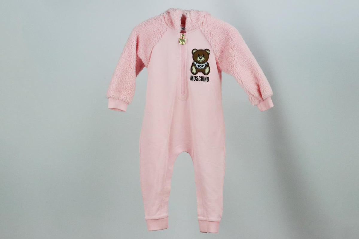 MOSCHINO BABY GIRLS TEDDY COTTON PRAMSUIT 9-12 MONTHS