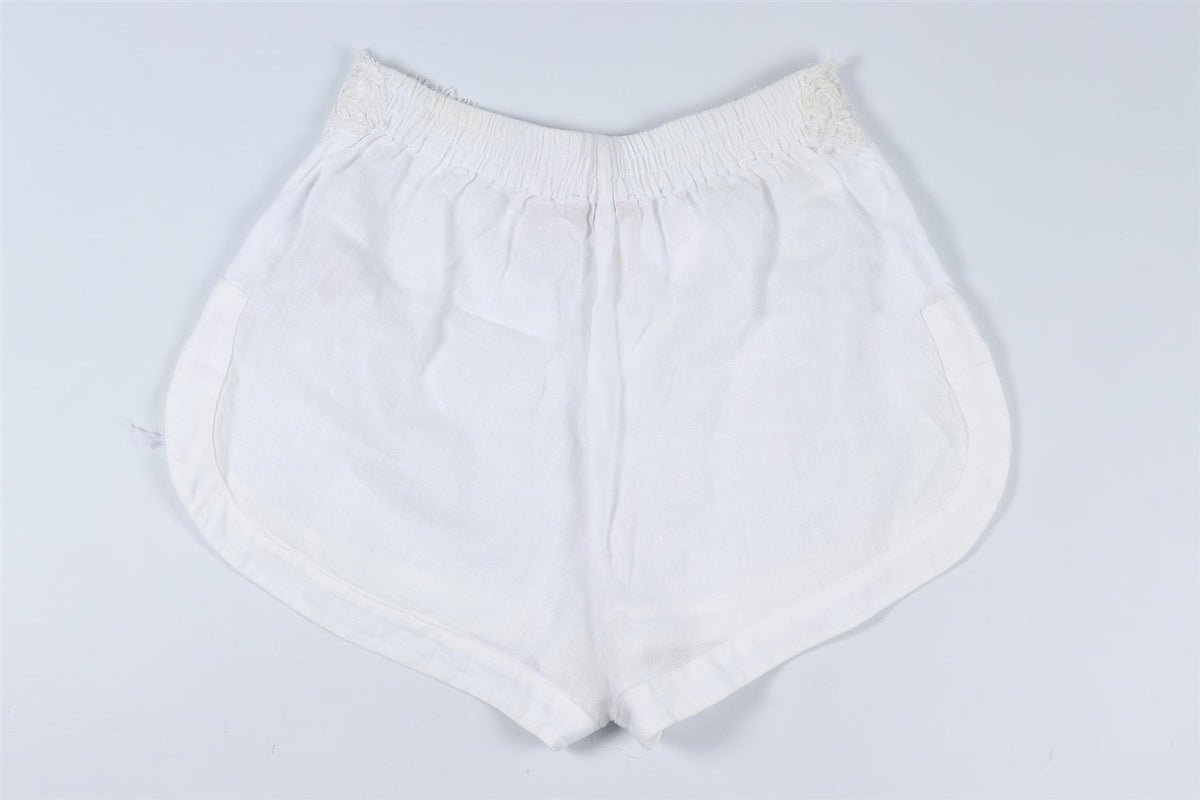 ERMANNO SCERVINO WHITE LINEN SHORTS IT 40 UK 8