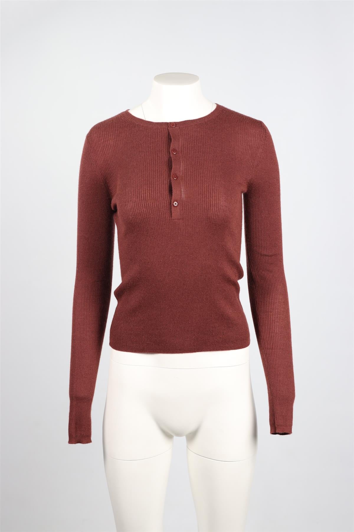 NAKED CASMERE RED CASHMERE TOP SMALL