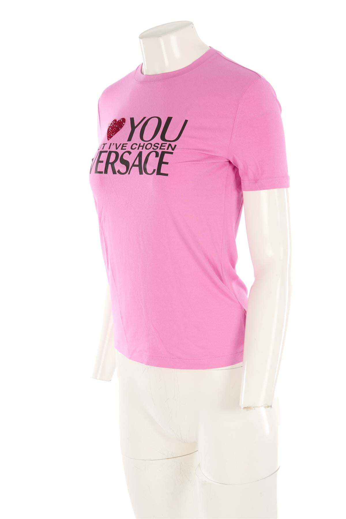 VERSACE PINK JERSEY T-SHIRT IT 42 UK 10