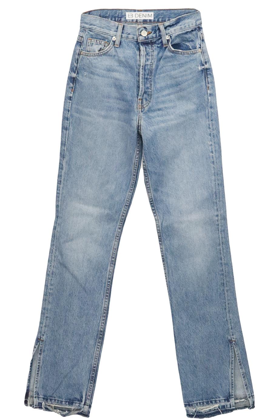 EB DENIM DISTRESSED HIGH RISE WIDE LEG JEANS W25 UK 6-8