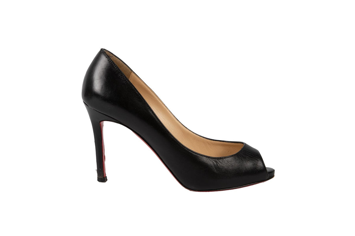 CHRISTIAN LOUBOUTIN BLACK LEATHER PUMPS EU 35.5 UK 2.5 US 5.5