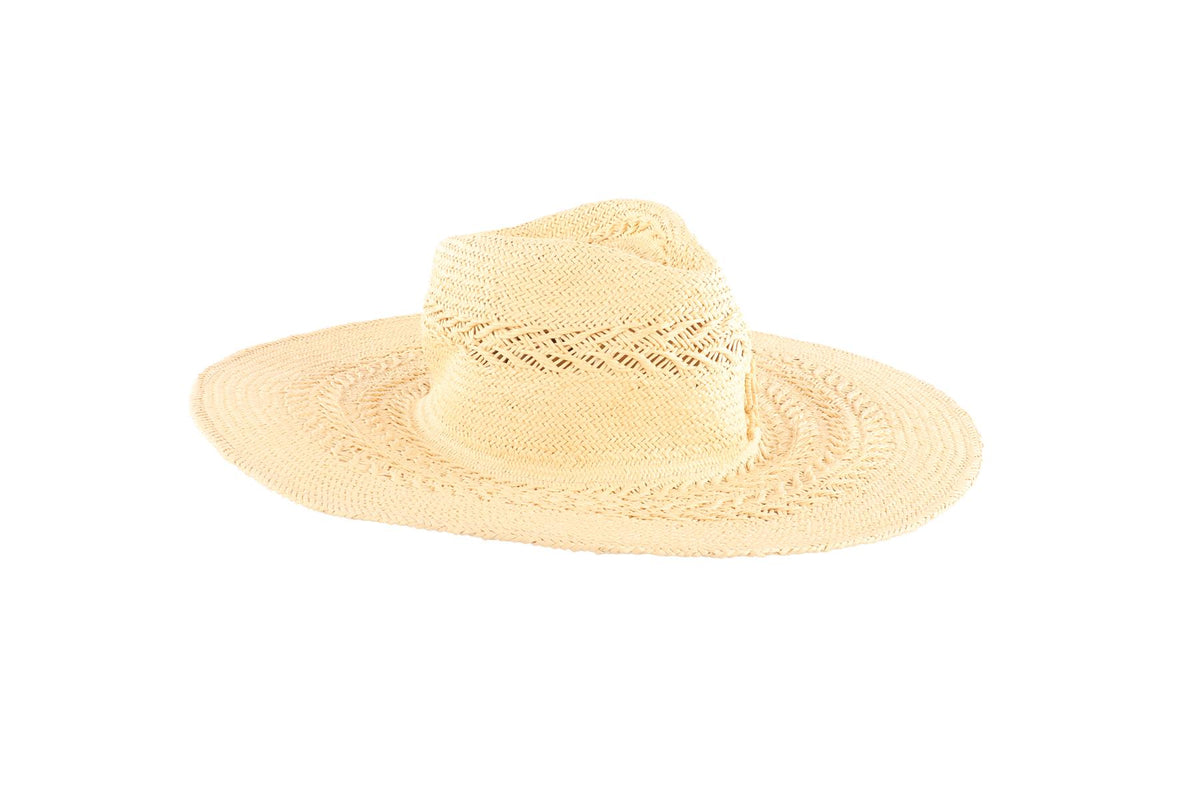 RUSLAN BAGINSKIY BEIGE STRAW HAT SMALL