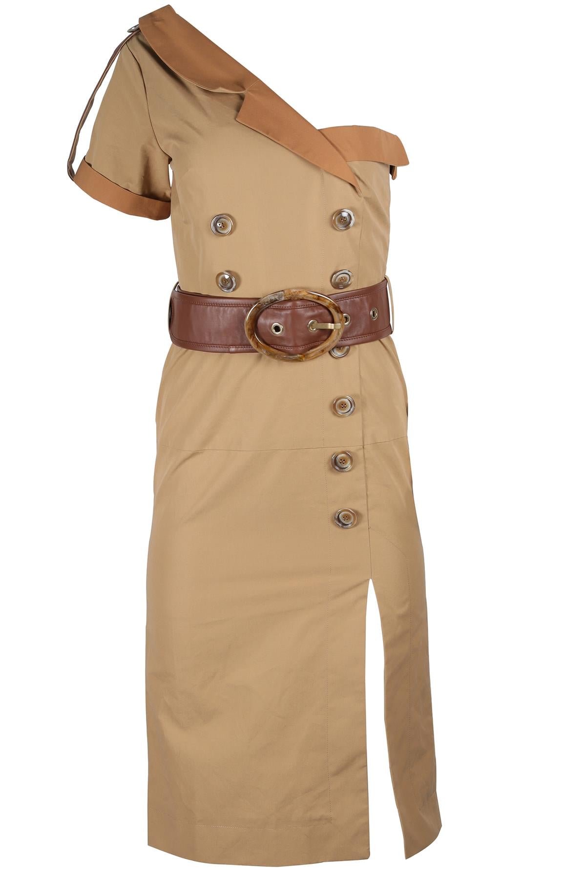 SKIIM BROWN COTTON MINI DRESS FR 36 UK 8