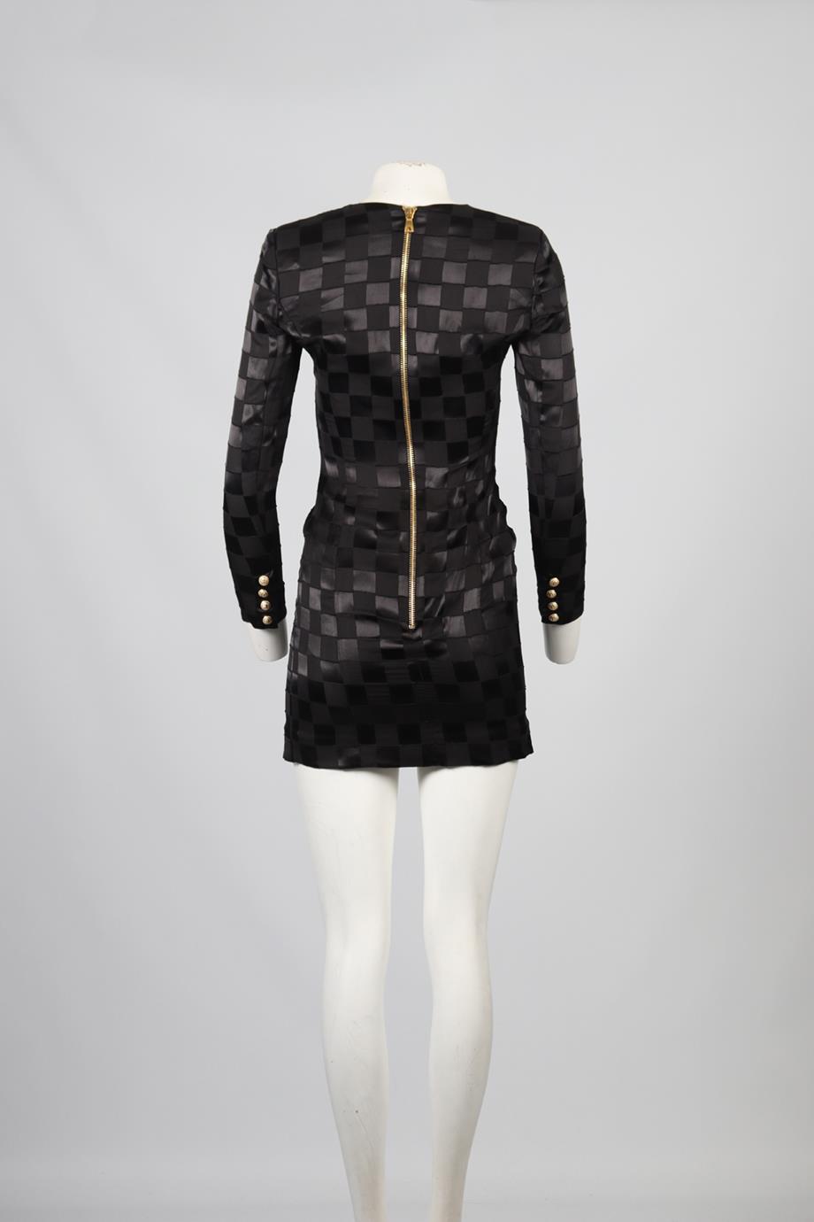 BALMAIN SILK BLEND MINI DRESS FR 36 UK 8