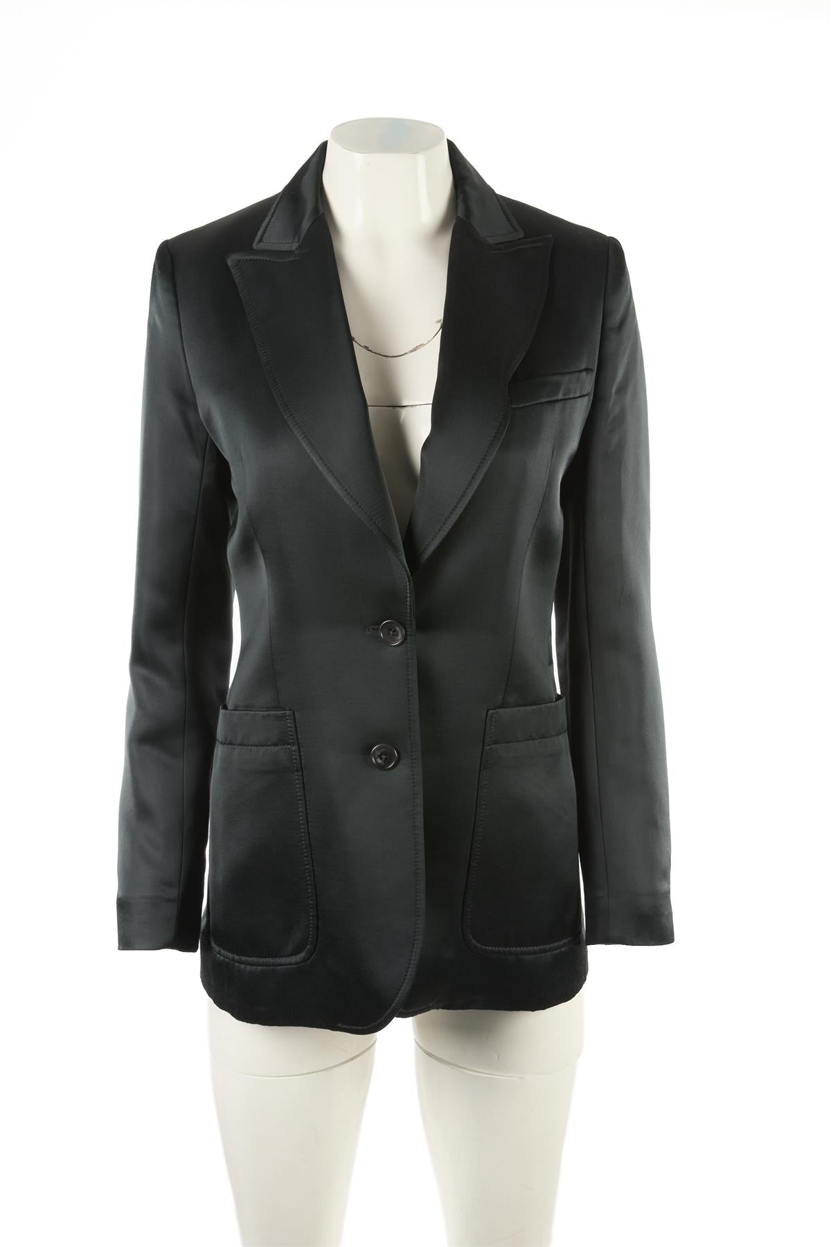 BELLA FREUD GREEN SATIN BLAZER UK 8