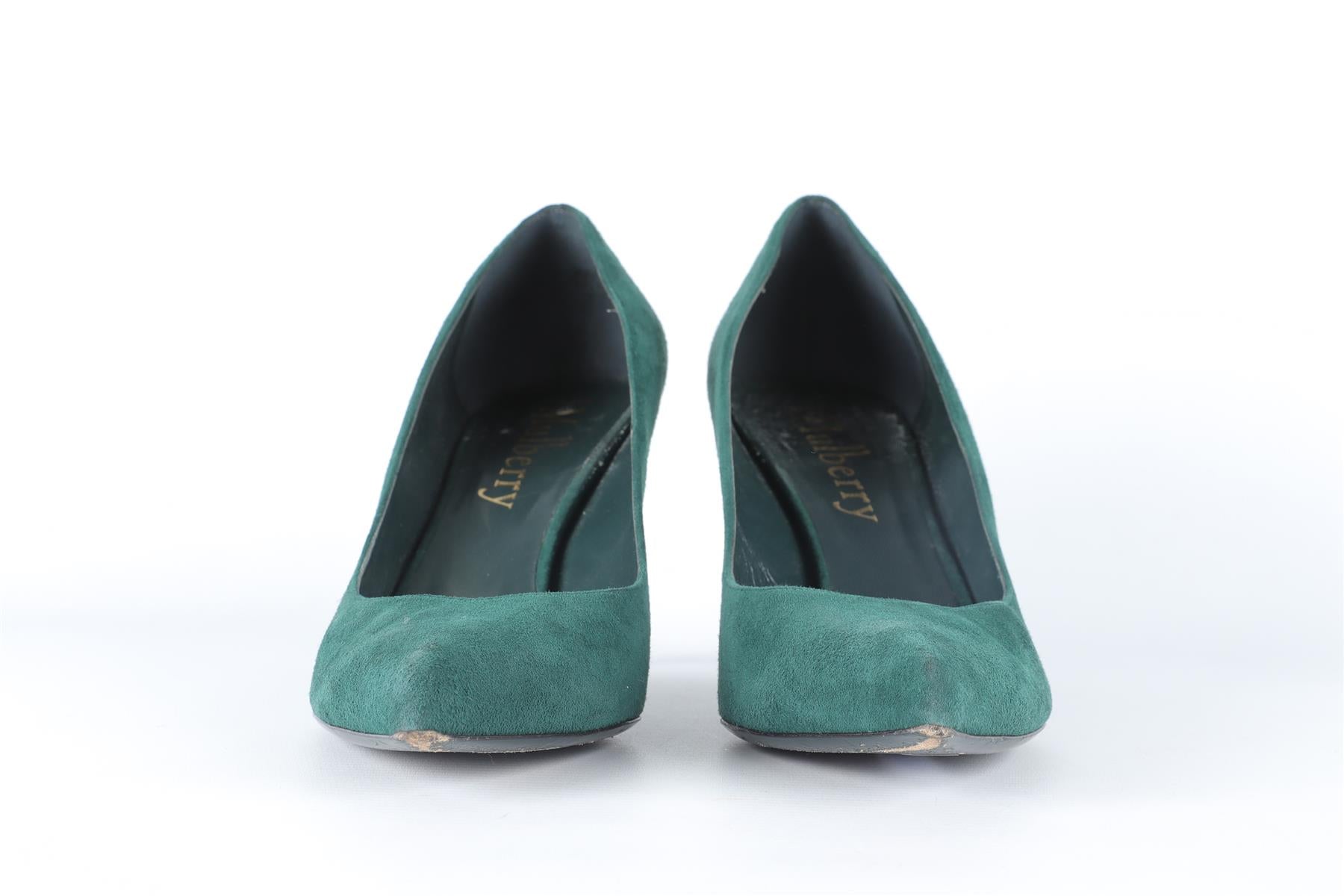 MULBERRY GREEN SUEDE PUMPS EU 40 UK 7 US 10