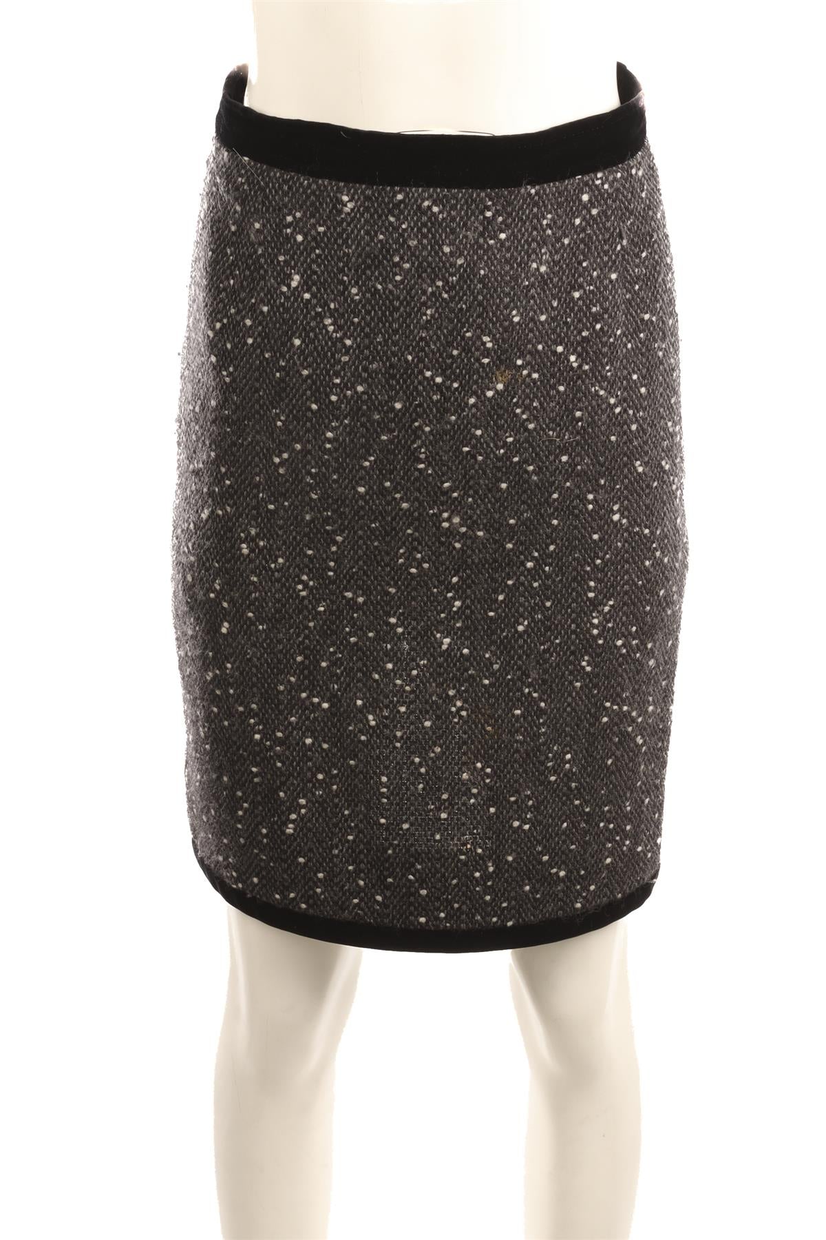 FONTANA COUTURE GREY WOOL MINI SKIRT IT 42 UK 10