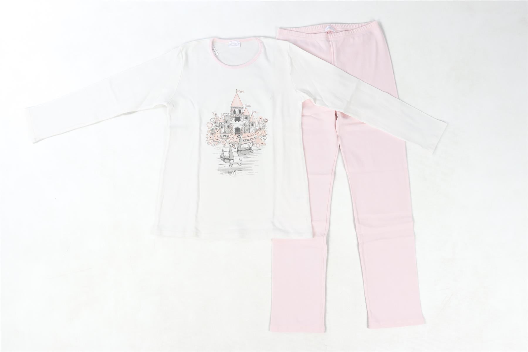 LA PERLA WHITE KIDS GIRLS PYJAMA SET 12 YEARS