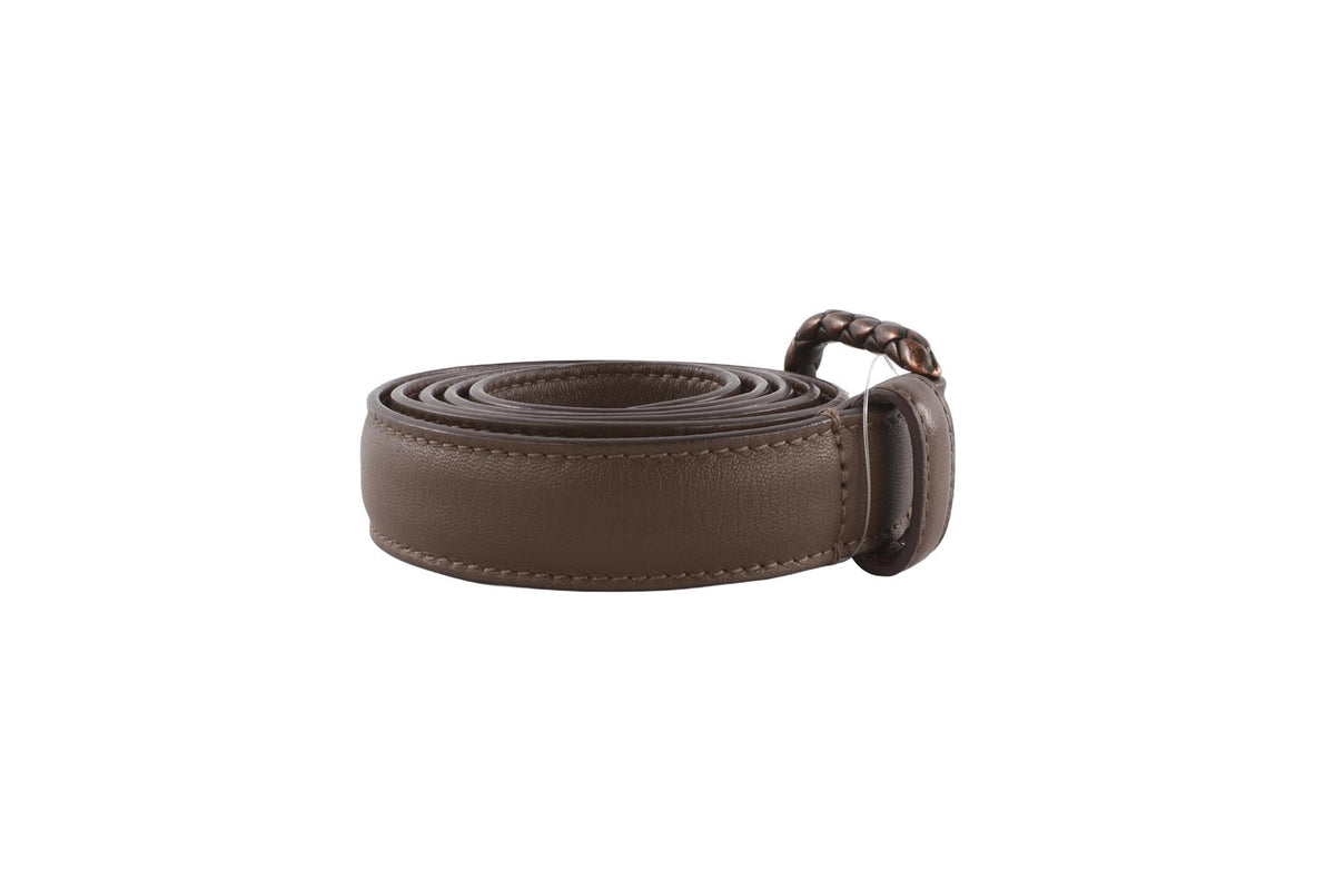 BOTTEGA VENETA BROWN LEATHER WAIST BELT 75CM