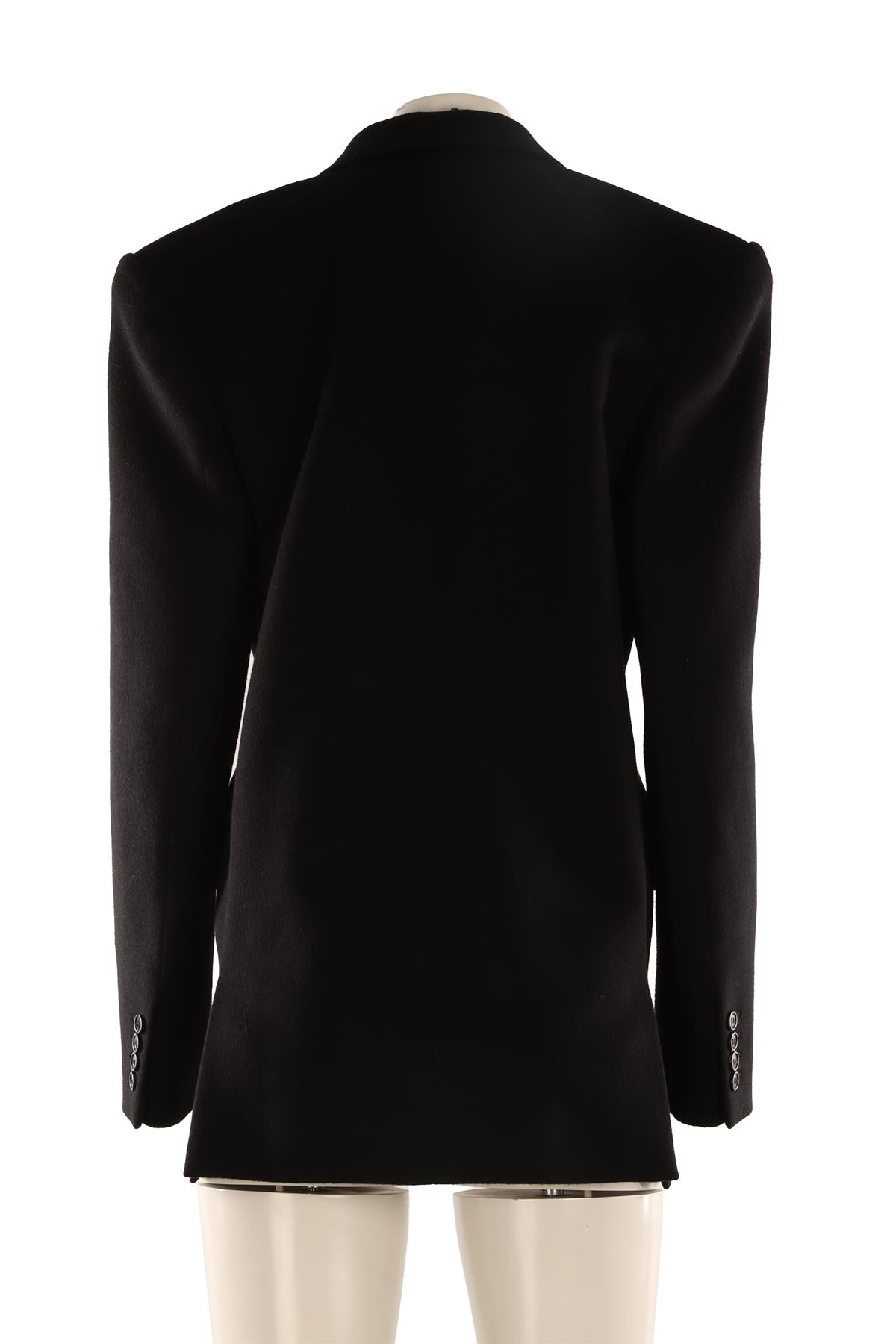 SAINT LAURENT BLACK WOOL BLAZER FR 40 UK 12