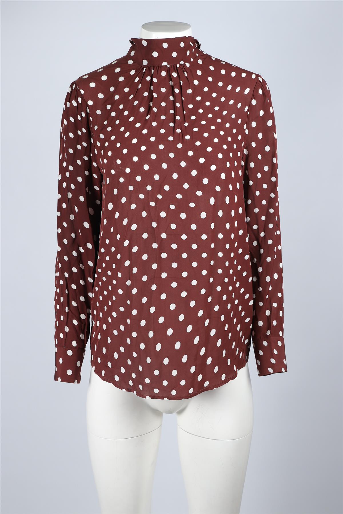 ALEXA CHUNG BROWN CHIFFON TOP UK 10