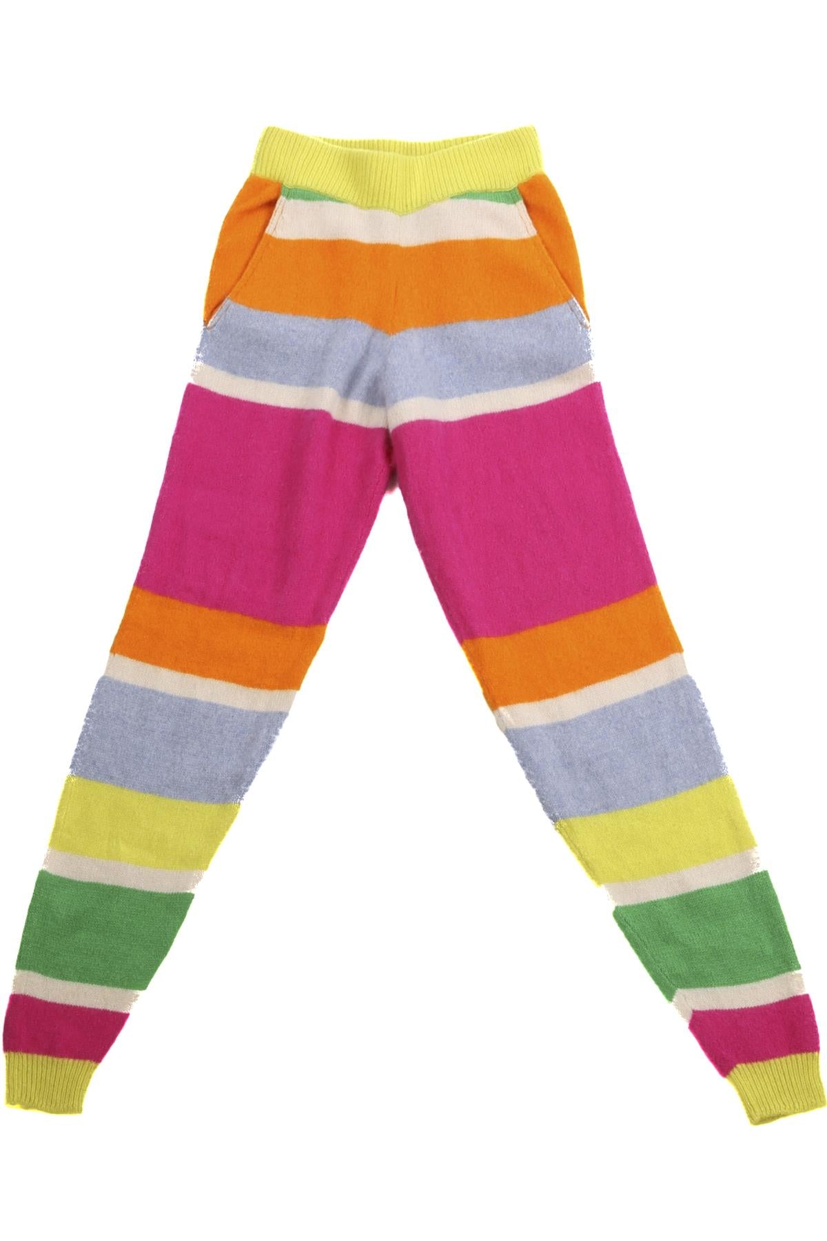 THE ELDER STATESMEN MULTI CASHMERE PANTS XXSMALL