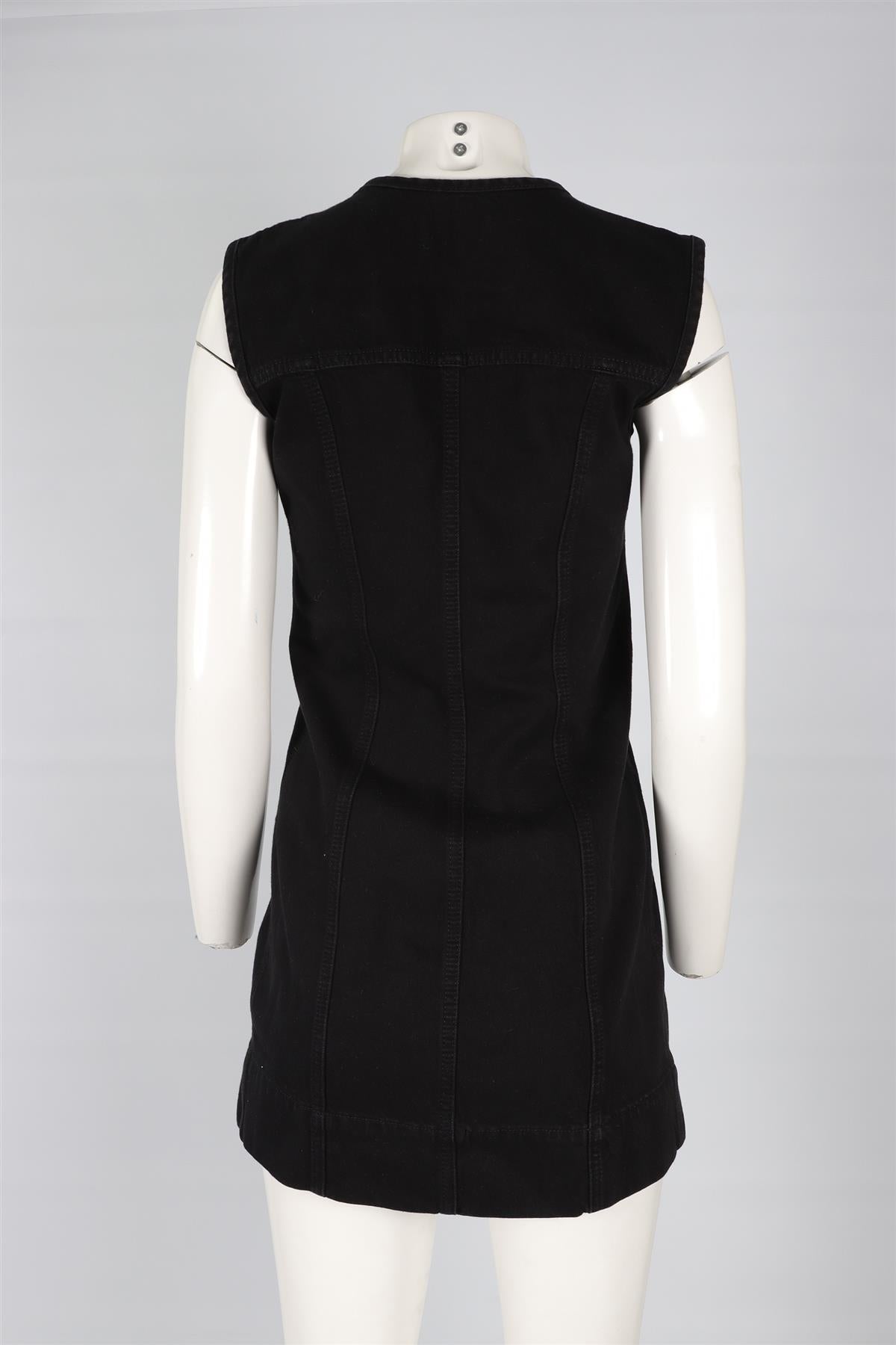 FRAME BLACK DENIM MINI DRESS US 2 UK 6