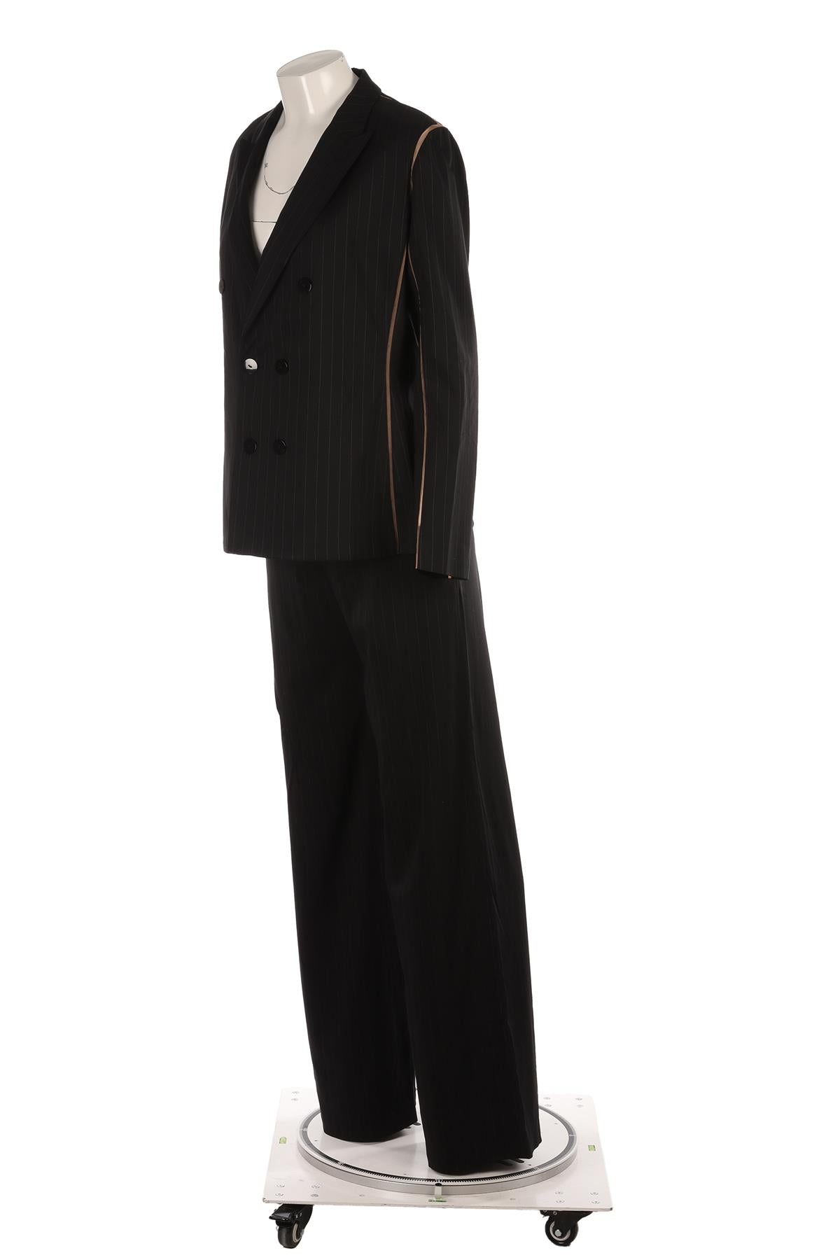 JEAN PAUL GAULTIER BLACK VINTAGE WOOL 2-PIECE SUIT IT 44 UK 12
