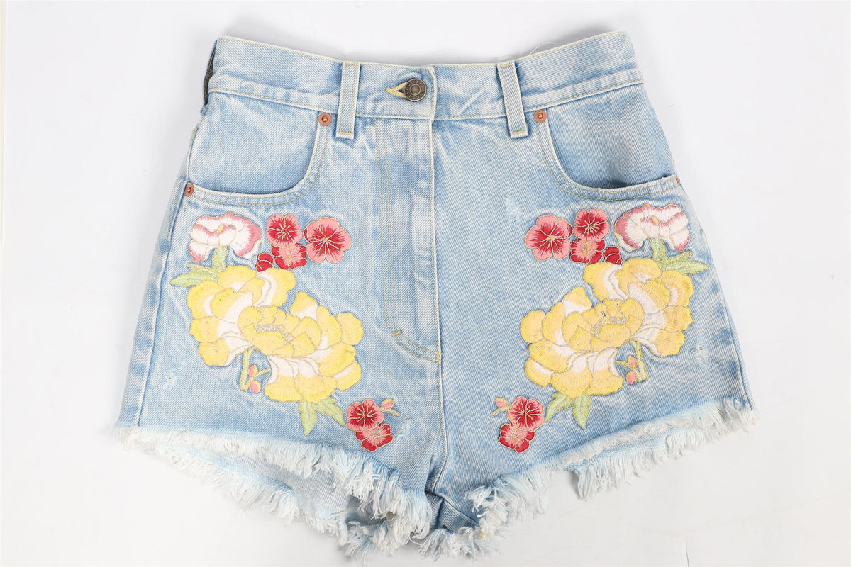 GUCCI HIGH RISE DENIM SHORTS W25 UK 6-8